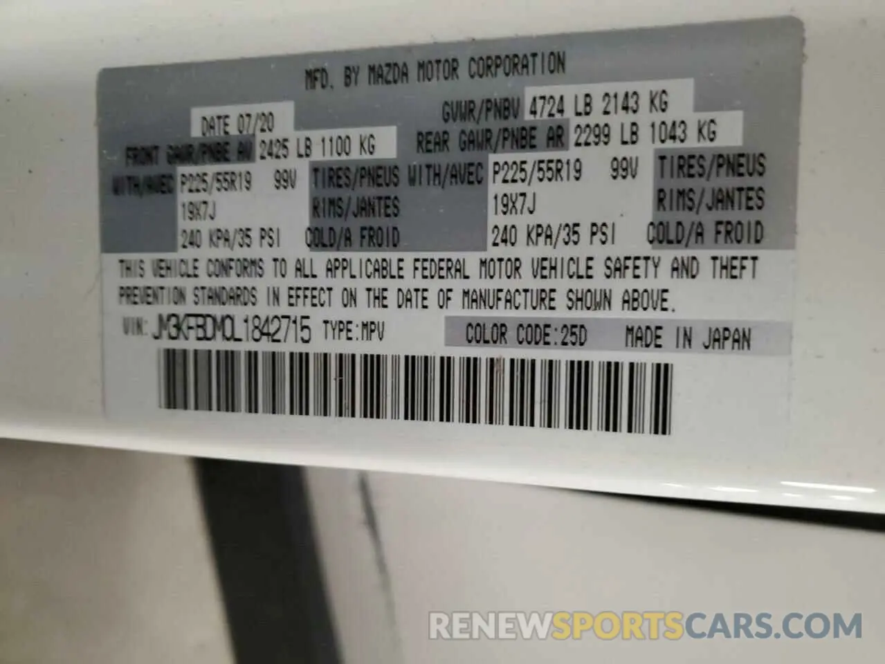 14 fotografías del automóvil dañado JM3KFBDM0L1842715 MAZDA CX-5 2020
