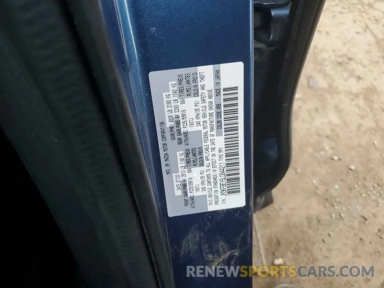 13 fotografías del automóvil dañado JM3KFBEY5L0844211 MAZDA CX-5 2020