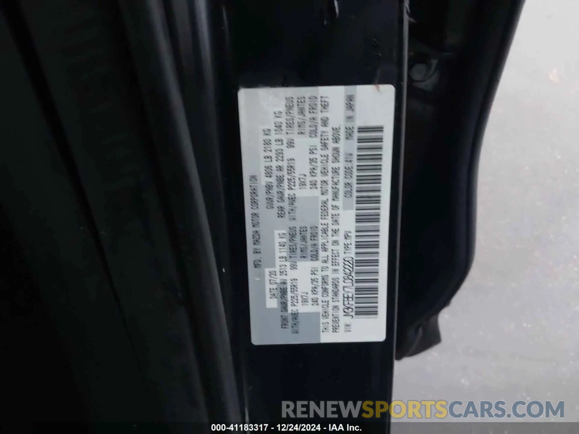 9 fotografías del automóvil dañado JM3KFBEY7L0842220 MAZDA CX-5 2020