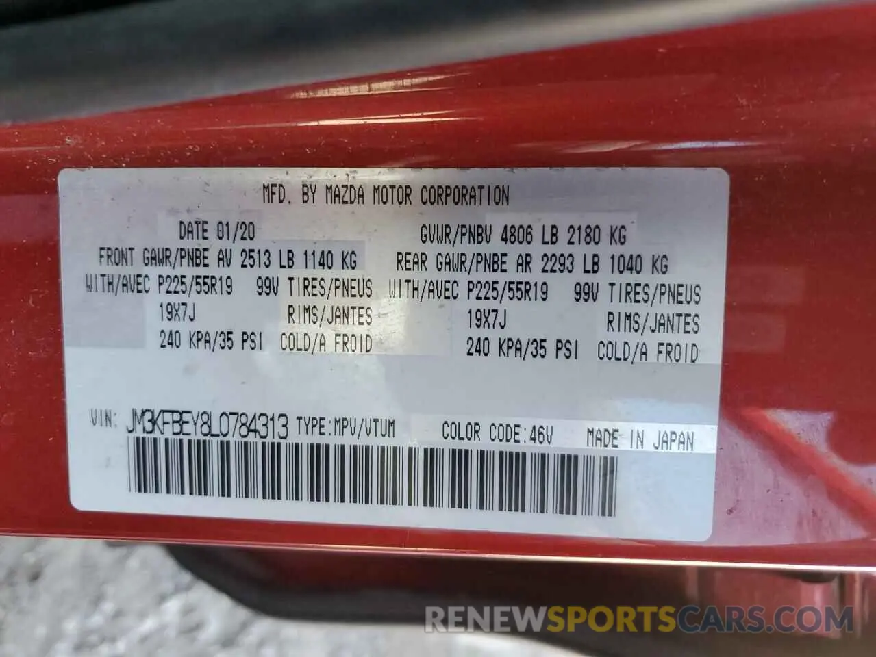 13 fotografías del automóvil dañado JM3KFBEY8L0784313 MAZDA CX-5 2020