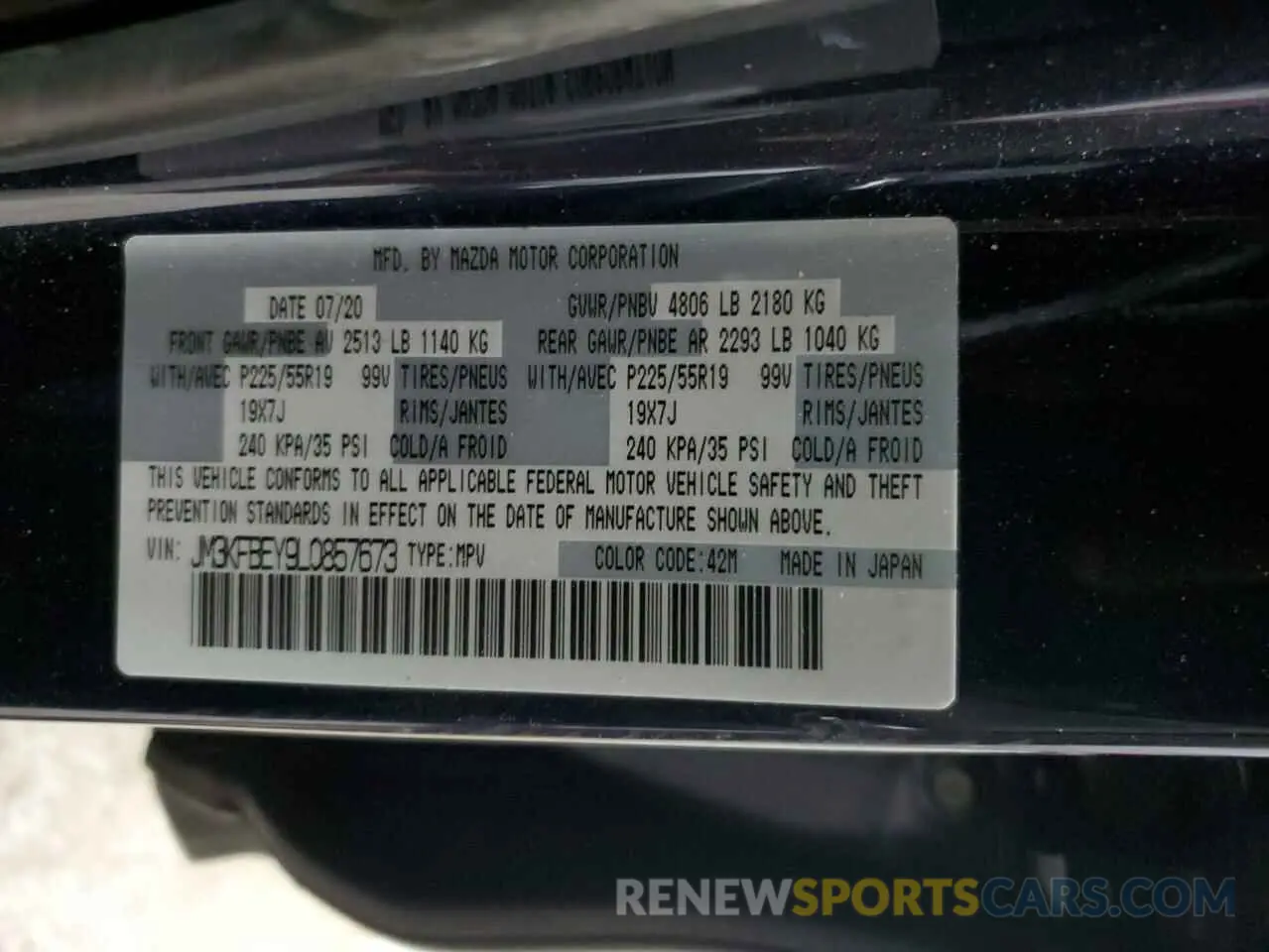 13 fotografías del automóvil dañado JM3KFBEY9L0857673 MAZDA CX-5 2020