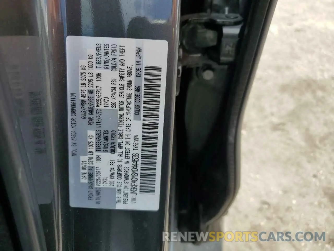 13 fotografías del automóvil dañado JM3KFACM8M0444638 MAZDA CX-5 2021
