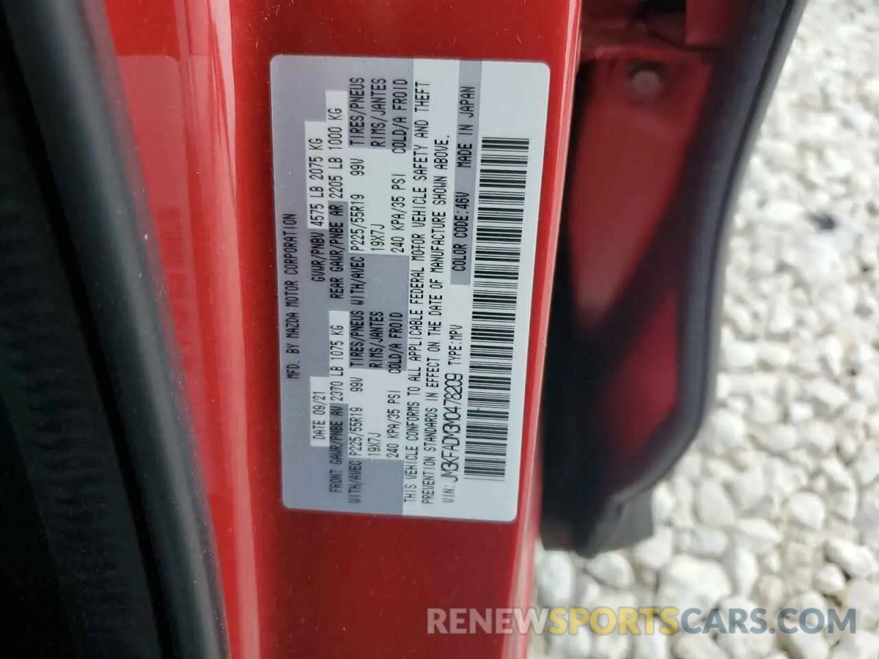 14 fotografías del automóvil dañado JM3KFADM3M0478209 MAZDA CX-5 2021