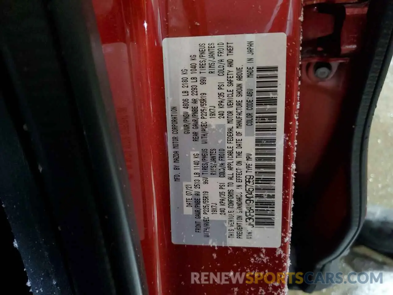 14 fotografías del automóvil dañado JM3KFBAY9M0457359 MAZDA CX-5 2021
