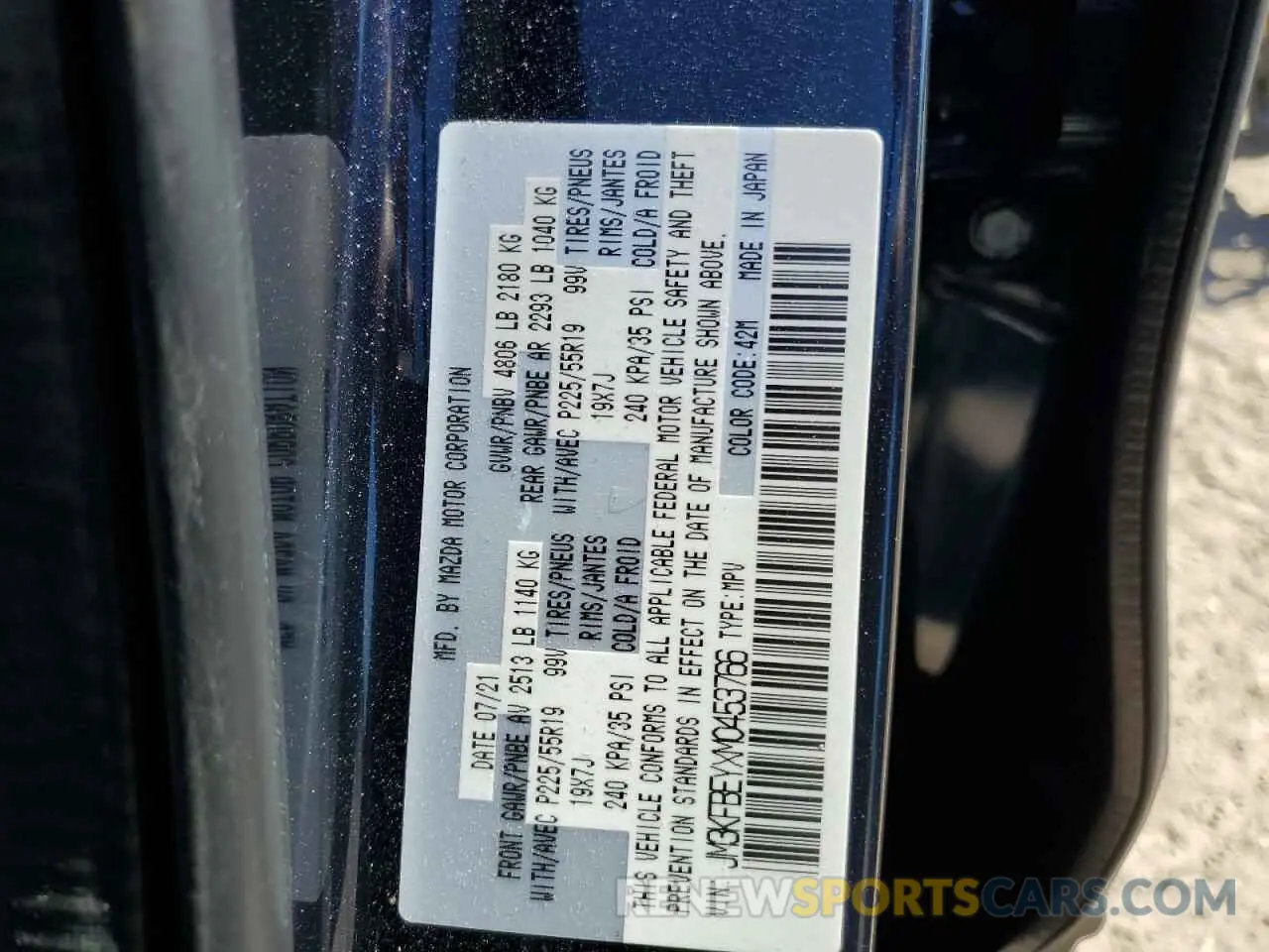 13 fotografías del automóvil dañado JM3KFBEYXM0453766 MAZDA CX-5 2021