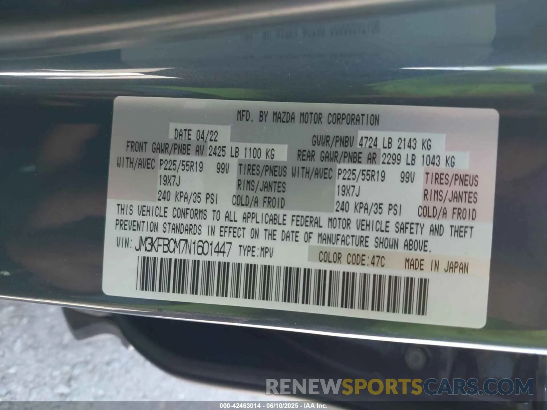 9 fotografías del automóvil dañado JM3KFBCM7N1601447 MAZDA CX-5 2022