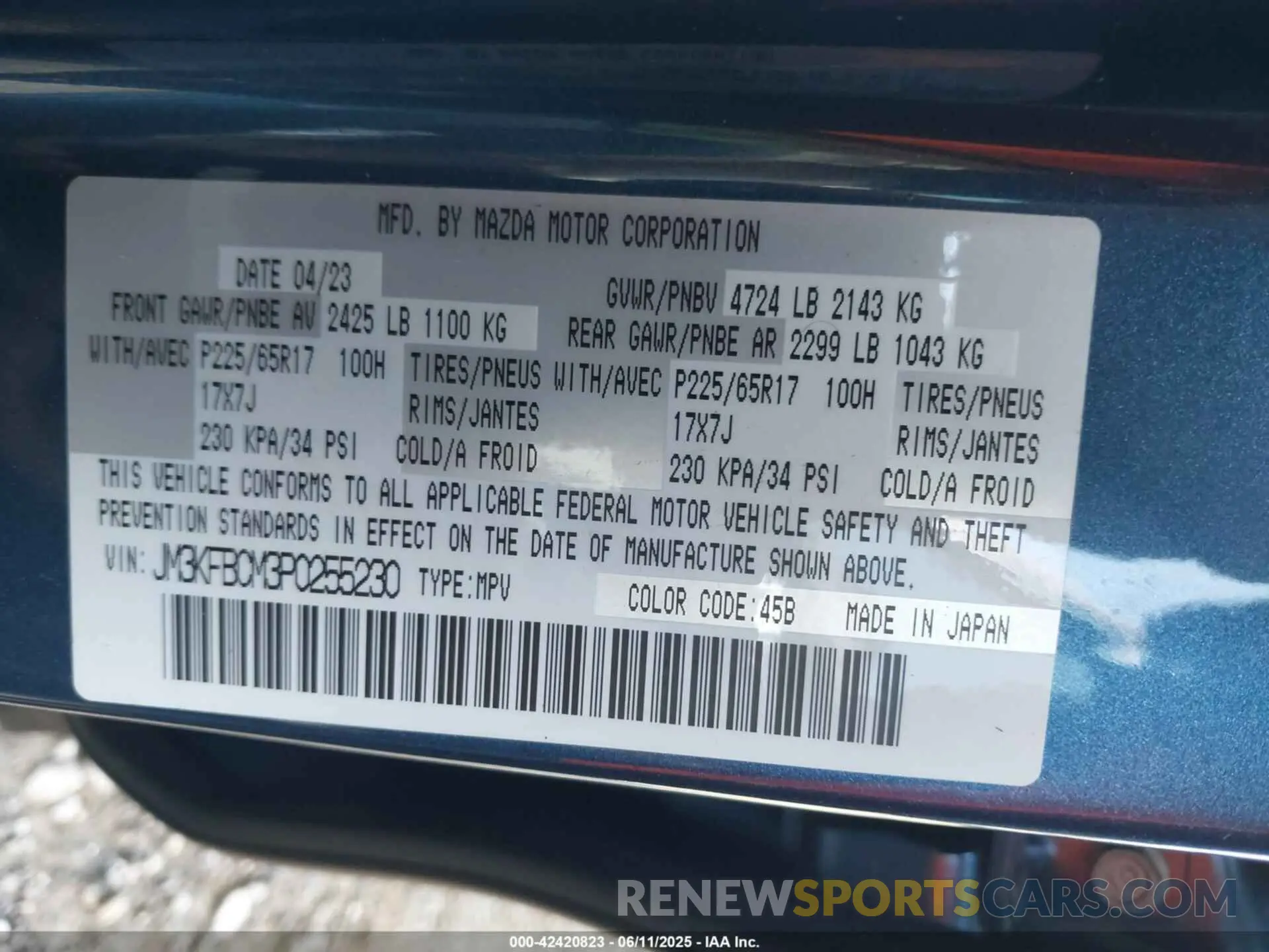 9 fotografías del automóvil dañado JM3KFBCM3P0255230 MAZDA CX-5 2023