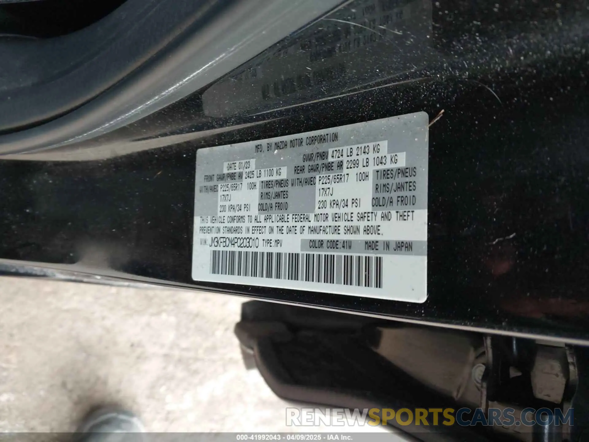 9 fotografías del automóvil dañado JM3KFBCM4P0203010 MAZDA CX-5 2023