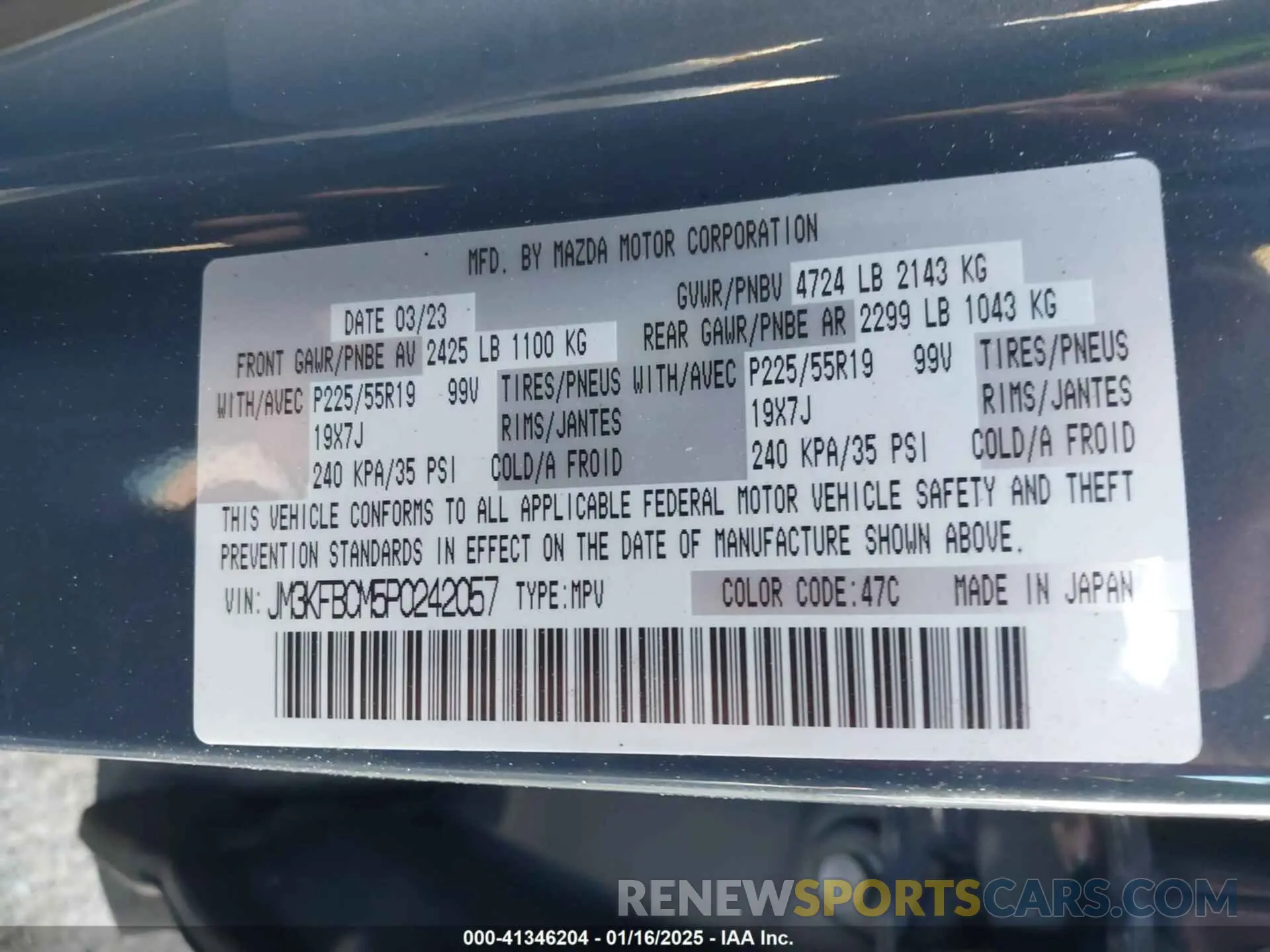 9 fotografías del automóvil dañado JM3KFBCM5P0242057 MAZDA CX-5 2023