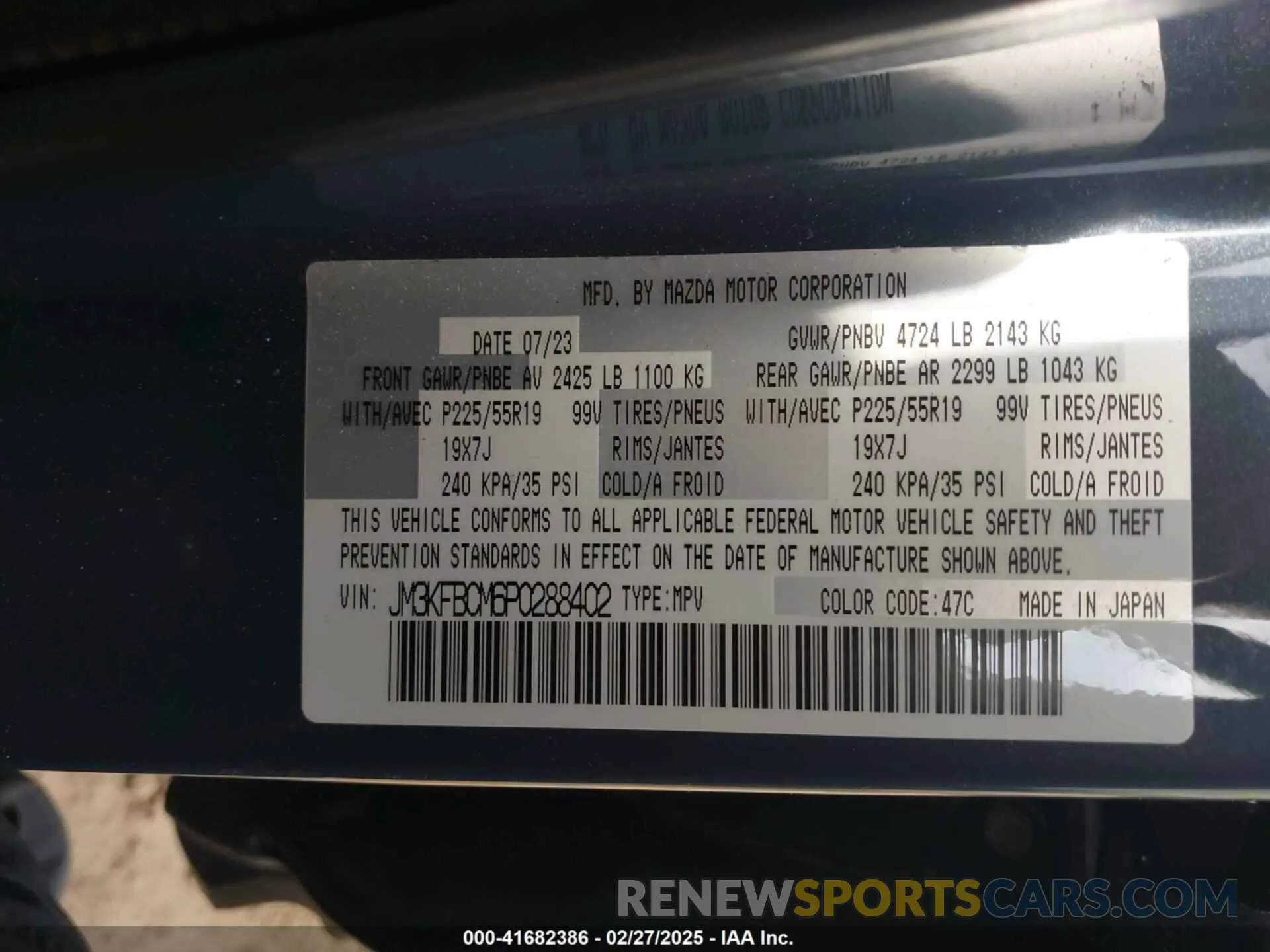 9 fotografías del automóvil dañado JM3KFBCM6P0288402 MAZDA CX-5 2023