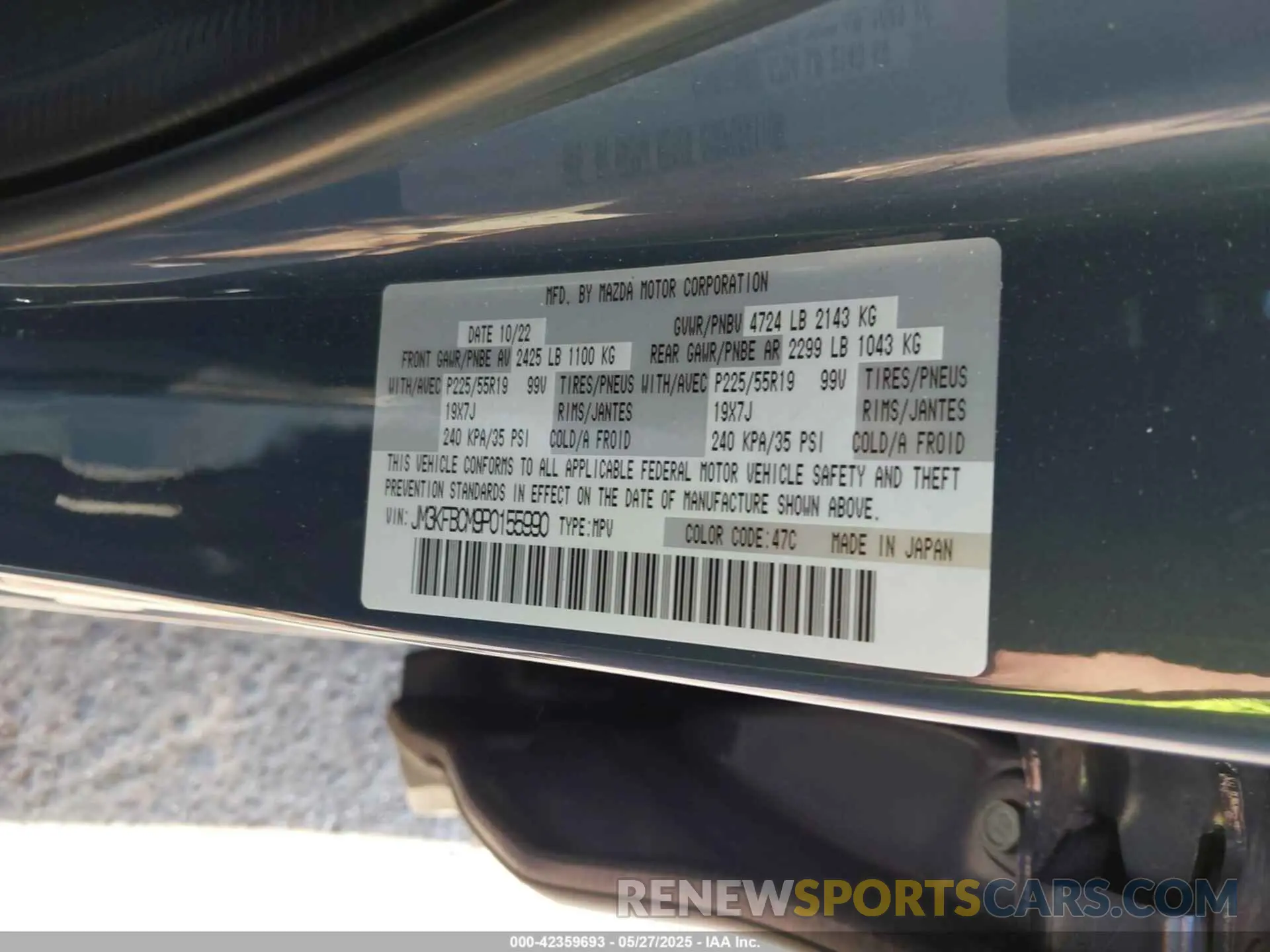 9 fotografías del automóvil dañado JM3KFBCM9P0155990 MAZDA CX-5 2023