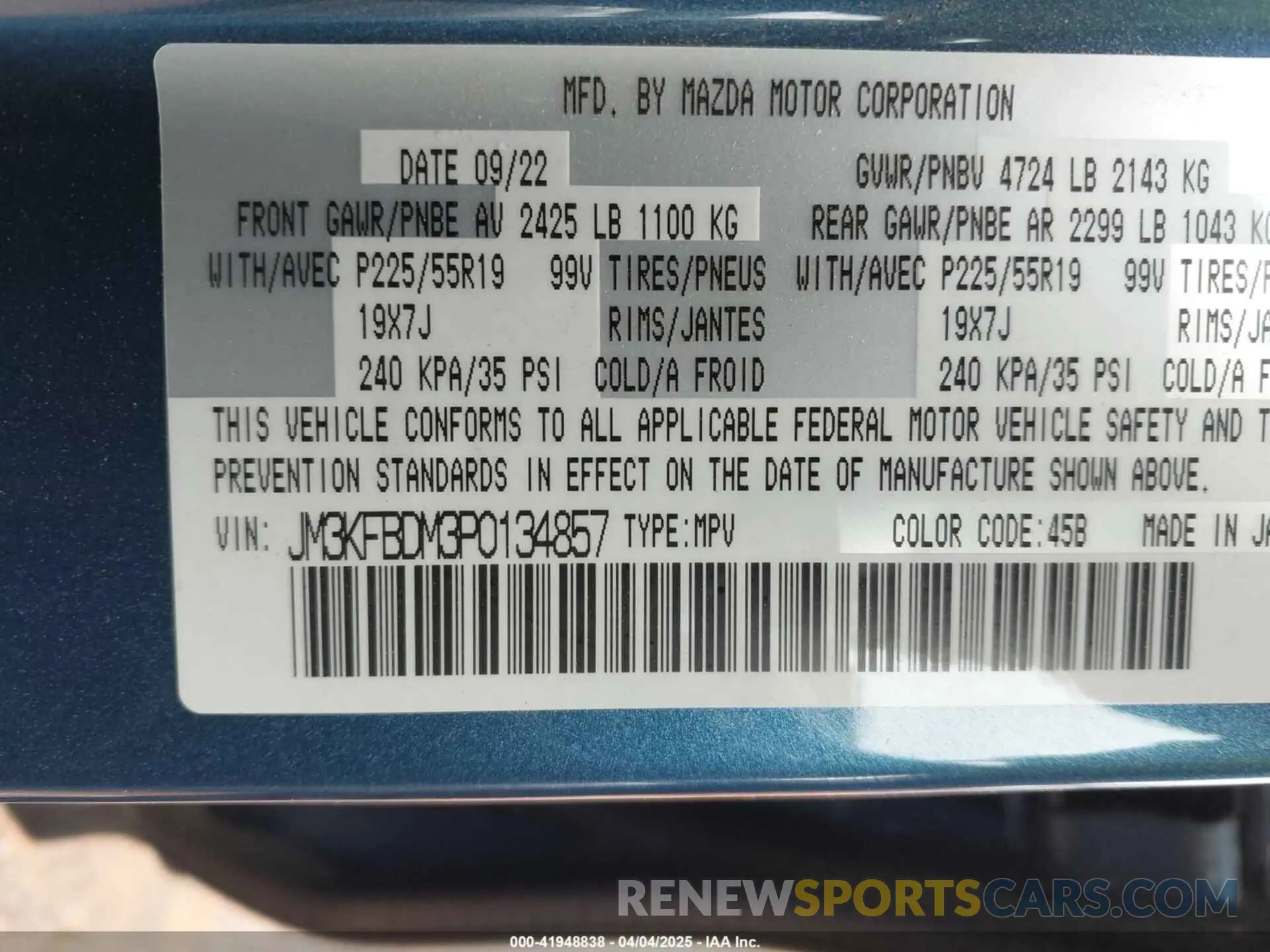 9 fotografías del automóvil dañado JM3KFBDM3P0134857 MAZDA CX-5 2023