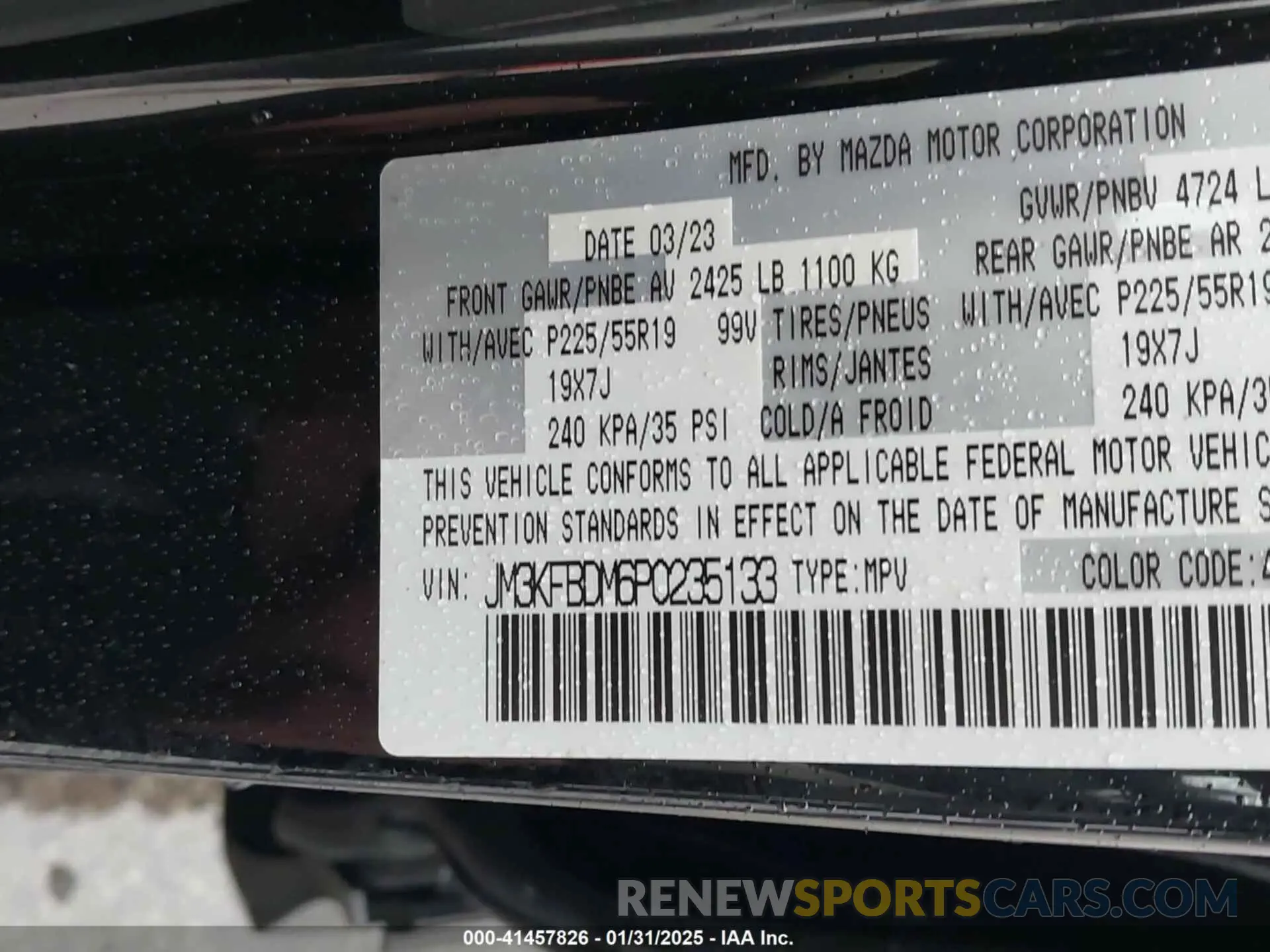 9 fotografías del automóvil dañado JM3KFBDM6P0235133 MAZDA CX-5 2023