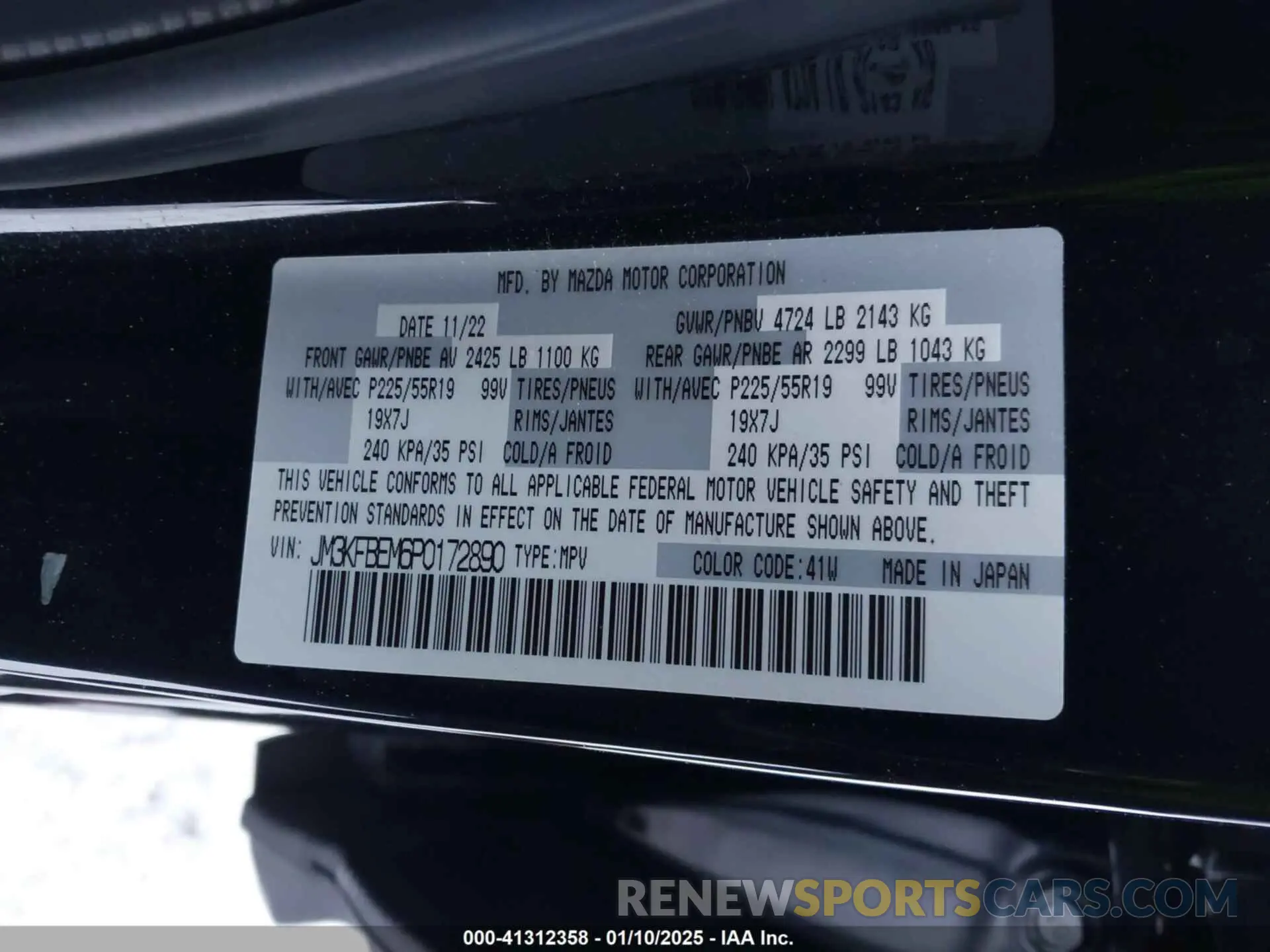 9 fotografías del automóvil dañado JM3KFBEM6P0172890 MAZDA CX-5 2023