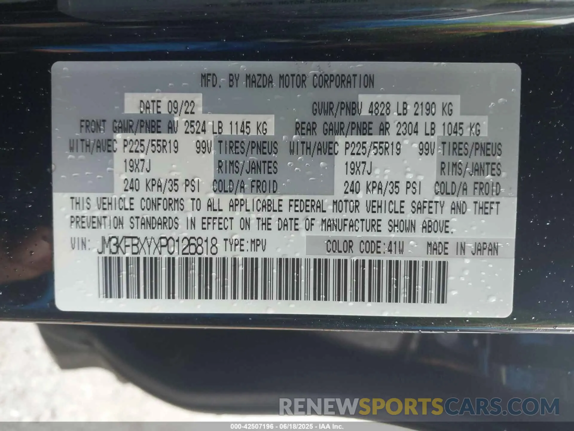 9 fotografías del automóvil dañado JM3KFBXYXP0126818 MAZDA CX-5 2023