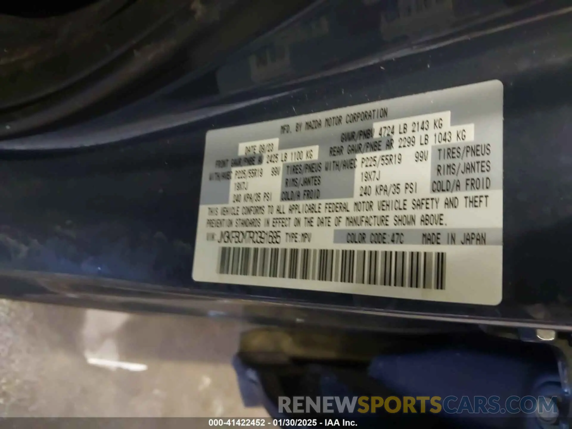 9 fotografías del automóvil dañado JM3KFBCM7R0391685 MAZDA CX-5 2024