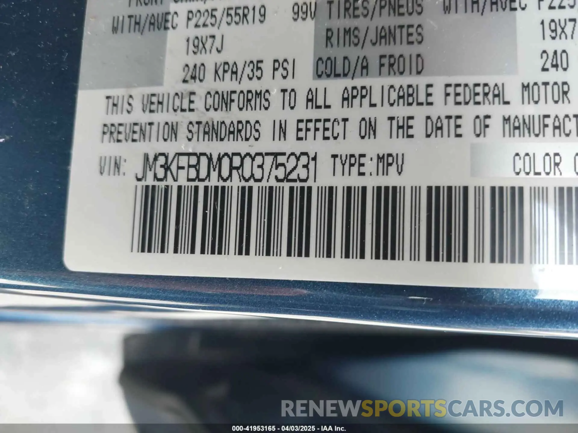 9 fotografías del automóvil dañado JM3KFBDM0R0375231 MAZDA CX-5 2024