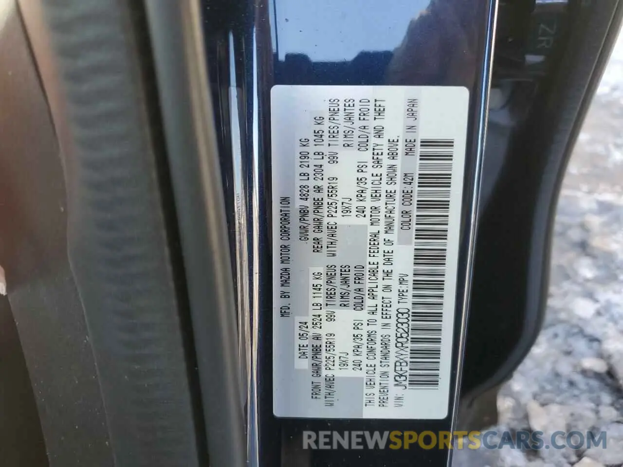 15 fotografías del automóvil dañado JM3KFBXYXR0523030 MAZDA CX-5 2024