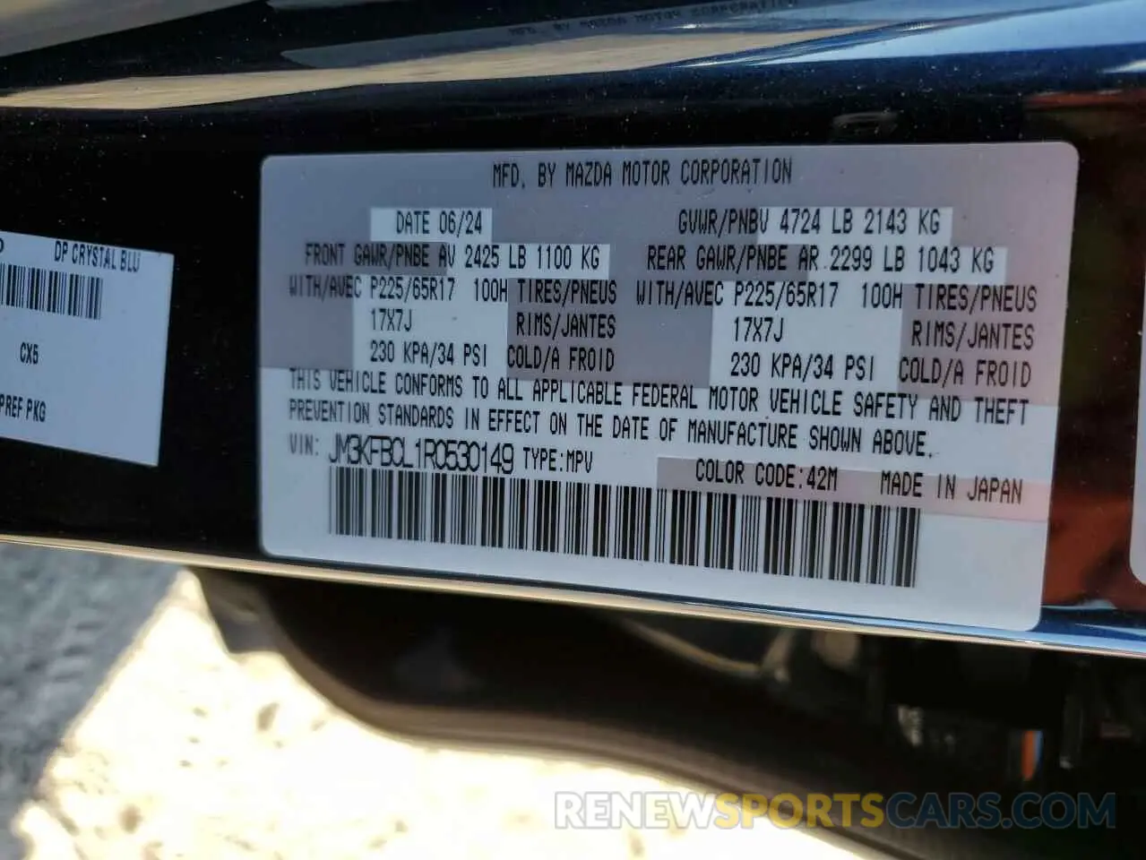 14 fotografías del automóvil dañado JM3KFBCL1R0530149 MAZDA CX-5 PREFE 2024