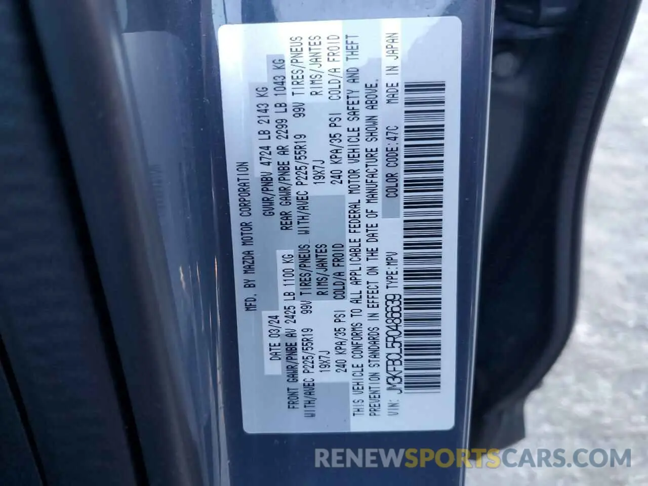 13 fotografías del automóvil dañado JM3KFBCL5R0486639 MAZDA CX-5 PREFE 2024