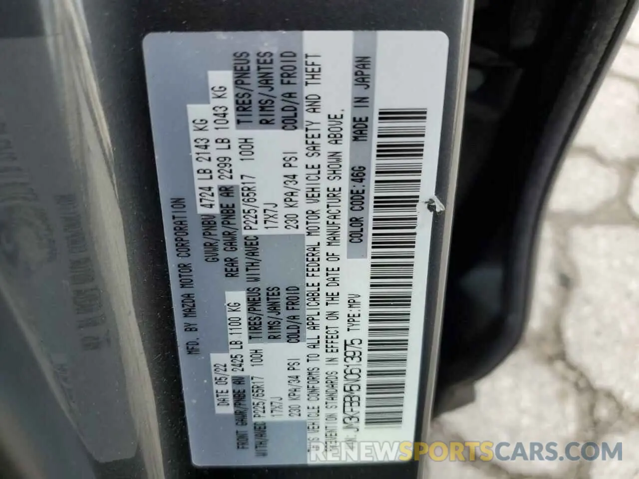 13 fotografías del automóvil dañado JM3KFBBM5N0613975 MAZDA CX-5 SELEC 2022