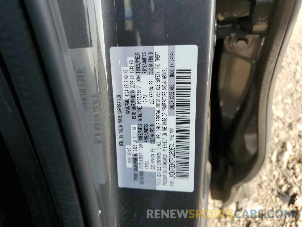 15 fotografías del automóvil dañado JM3KFBBM7P0260674 MAZDA CX-5 SELEC 2023