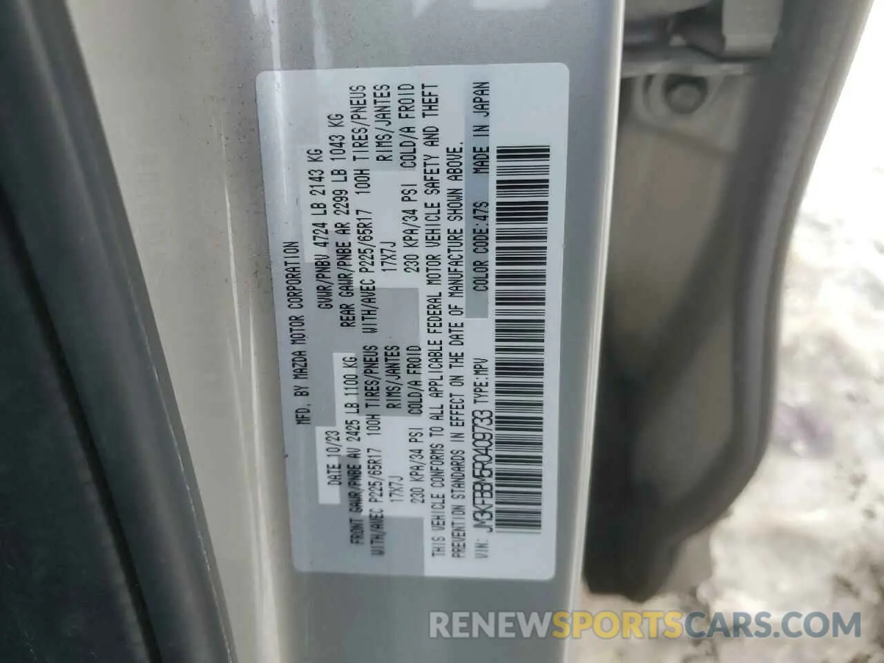 13 fotografías del automóvil dañado JM3KFBBM5R0409733 MAZDA CX-5 SELEC 2024