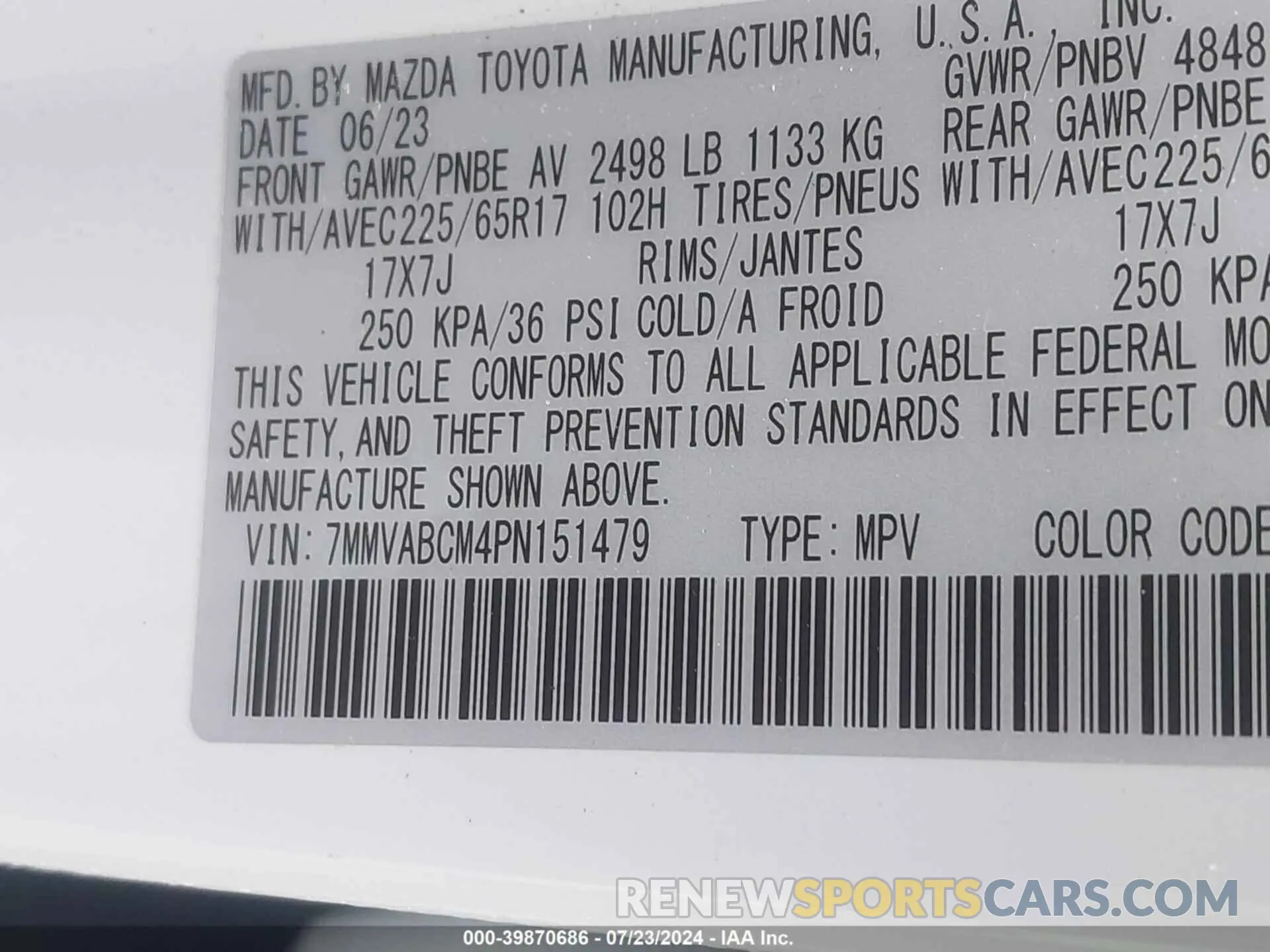 9 fotografías del automóvil dañado 7MMVABCM4PN151479 MAZDA CX-50 2023