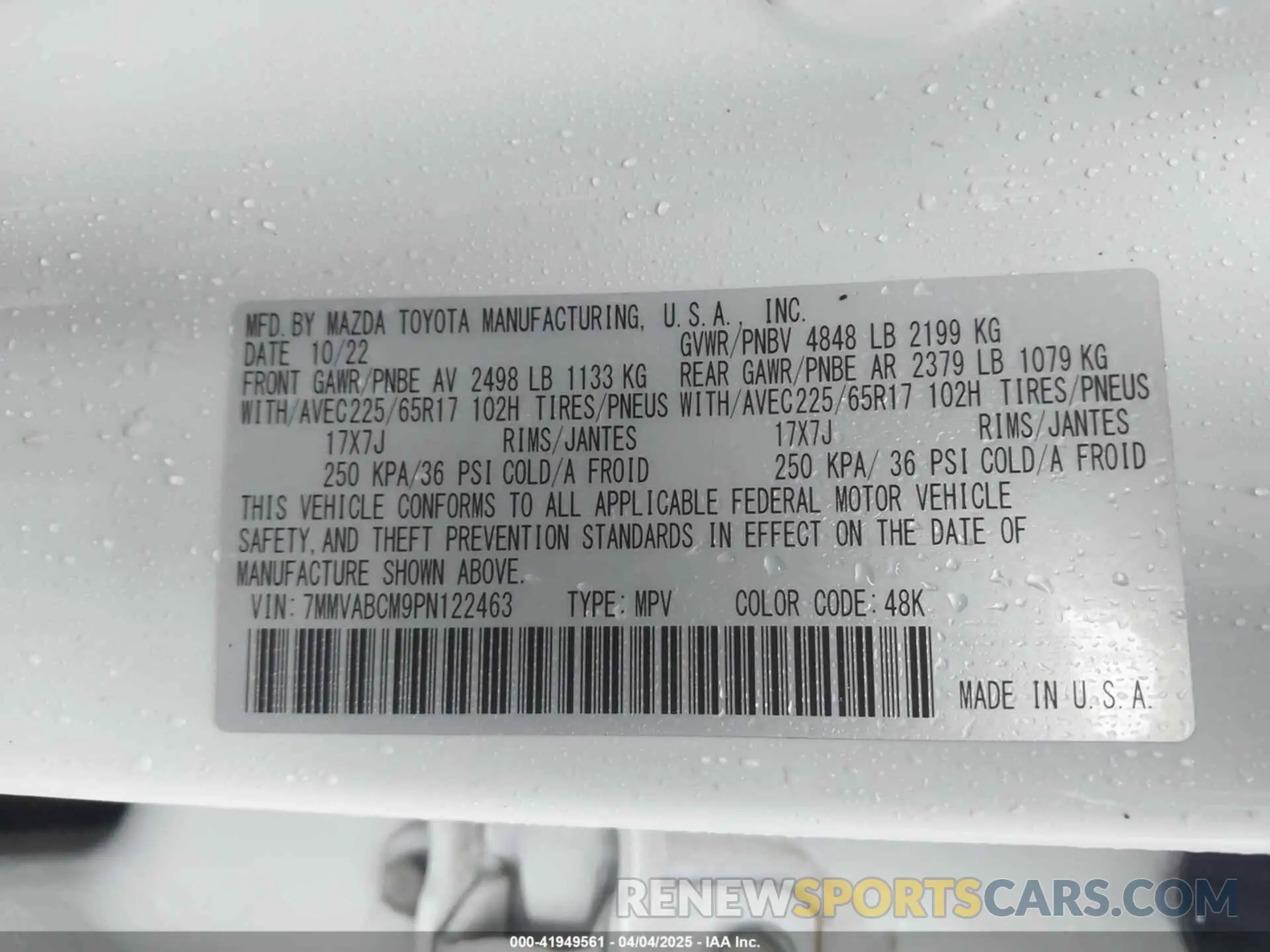 9 fotografías del automóvil dañado 7MMVABCM9PN122463 MAZDA CX-50 2023
