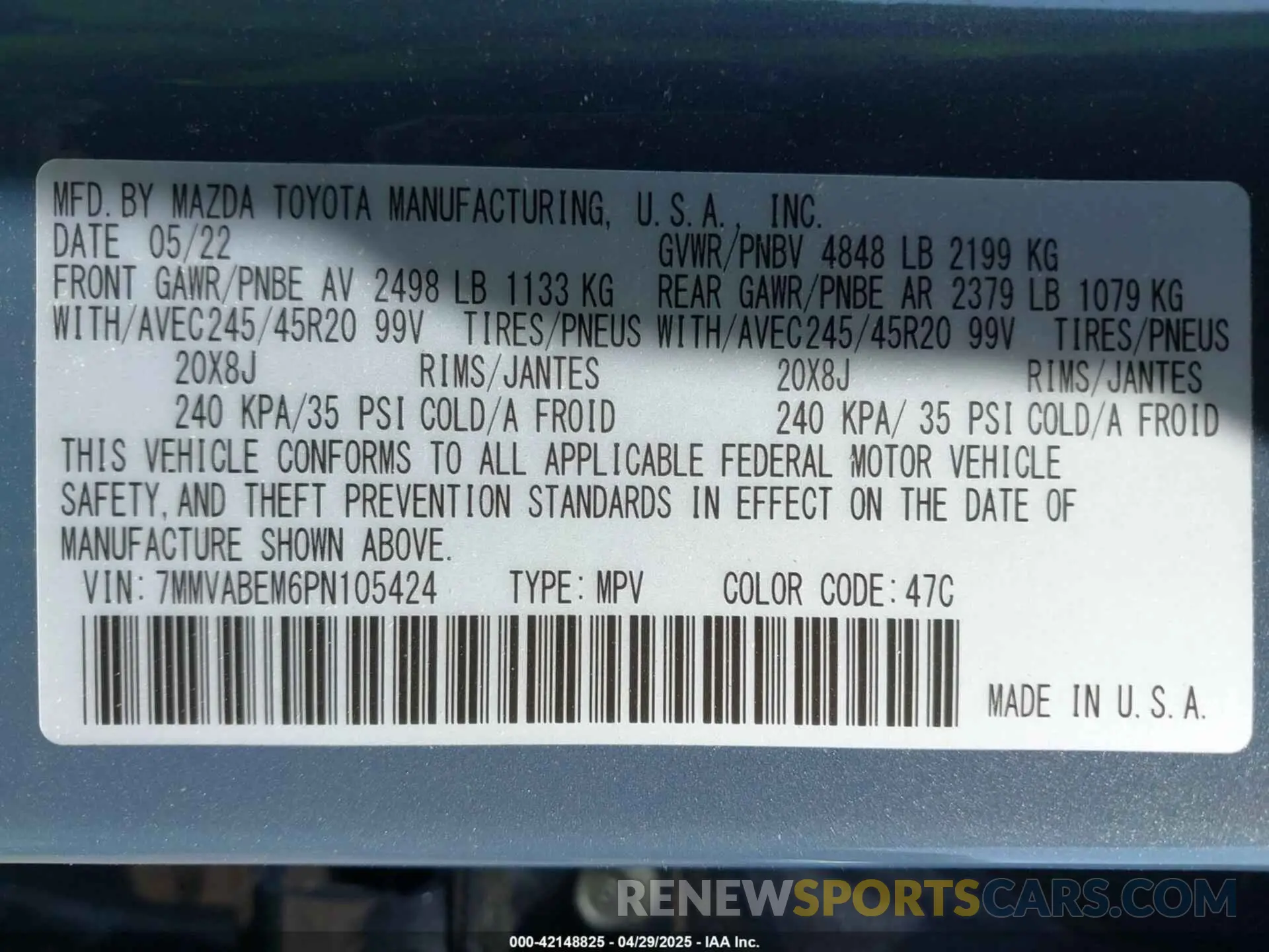 9 fotografías del automóvil dañado 7MMVABEM6PN105424 MAZDA CX-50 2023