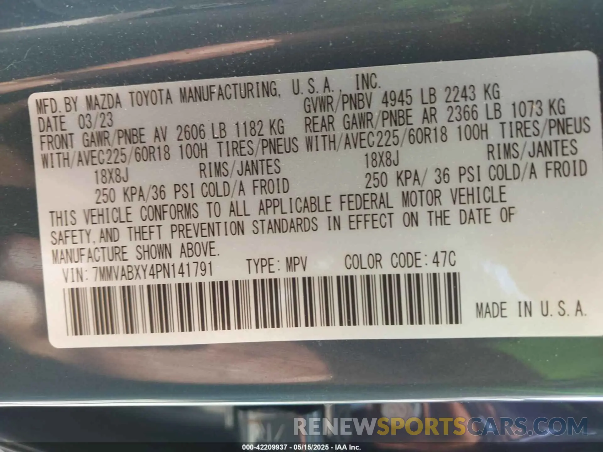 9 fotografías del automóvil dañado 7MMVABXY4PN141791 MAZDA CX-50 2023