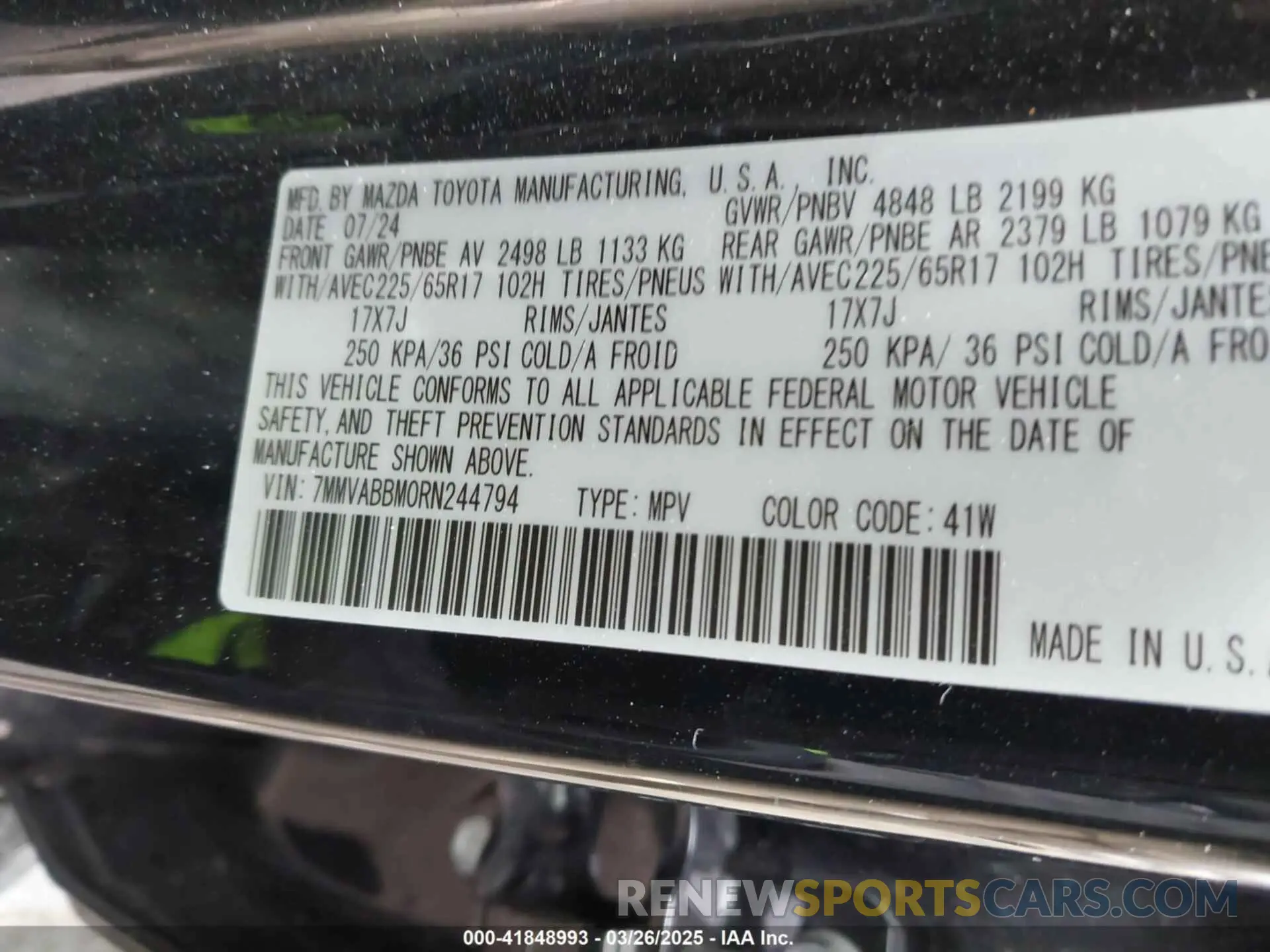 9 fotografías del automóvil dañado 7MMVABBM0RN244794 MAZDA CX-50 2024