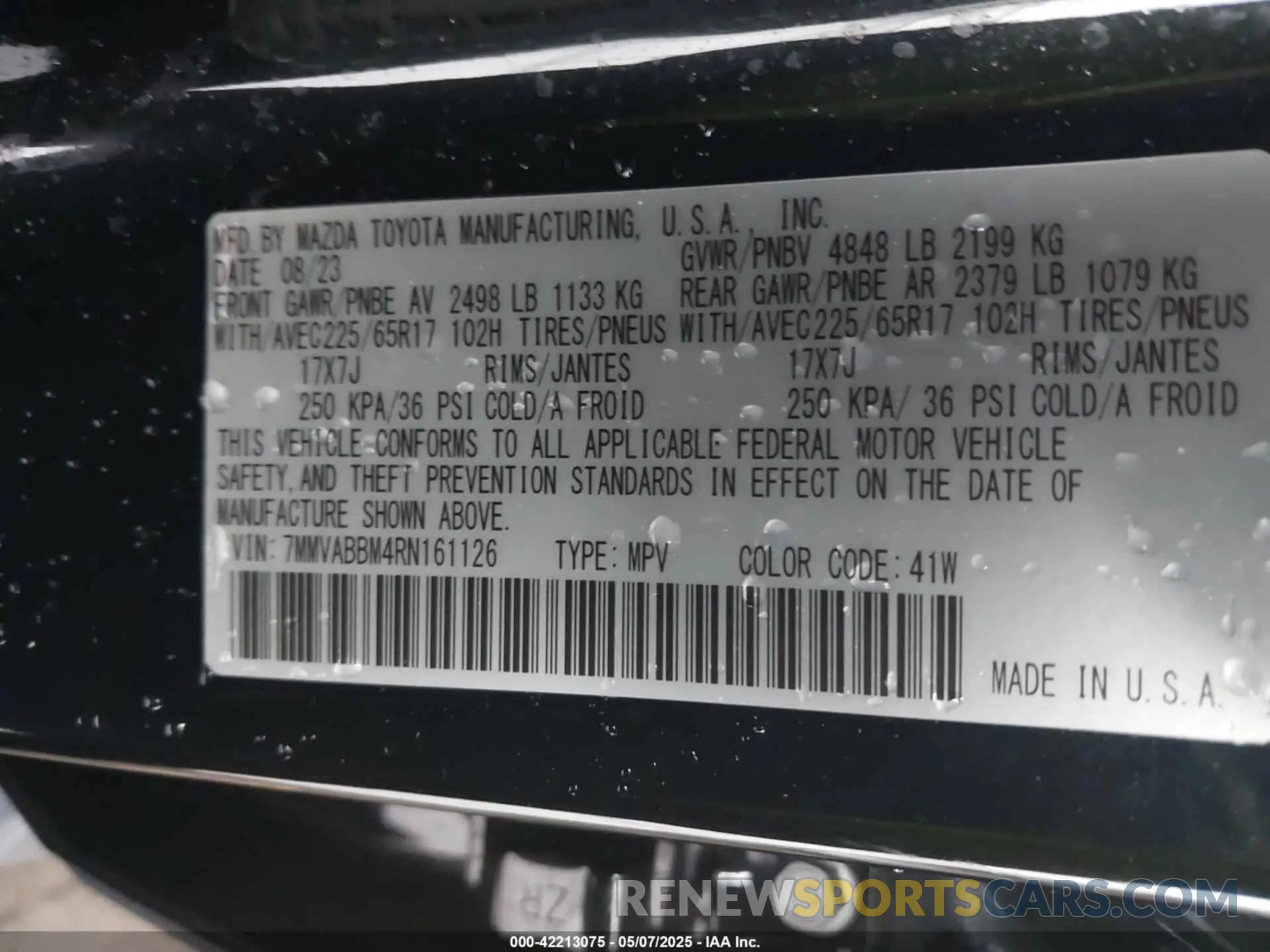 9 fotografías del automóvil dañado 7MMVABBM4RN161126 MAZDA CX-50 2024