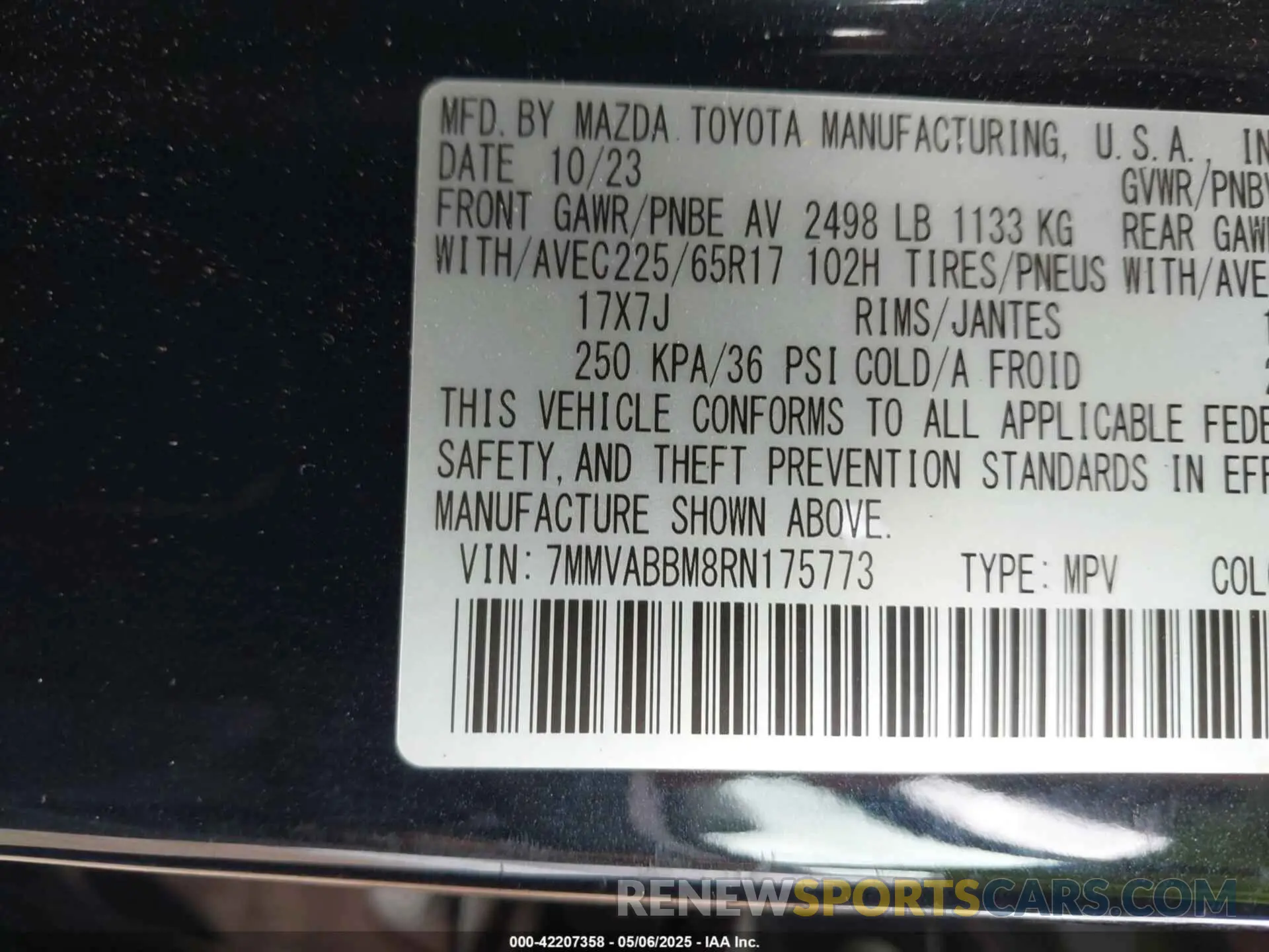 9 fotografías del automóvil dañado 7MMVABBM8RN175773 MAZDA CX-50 2024