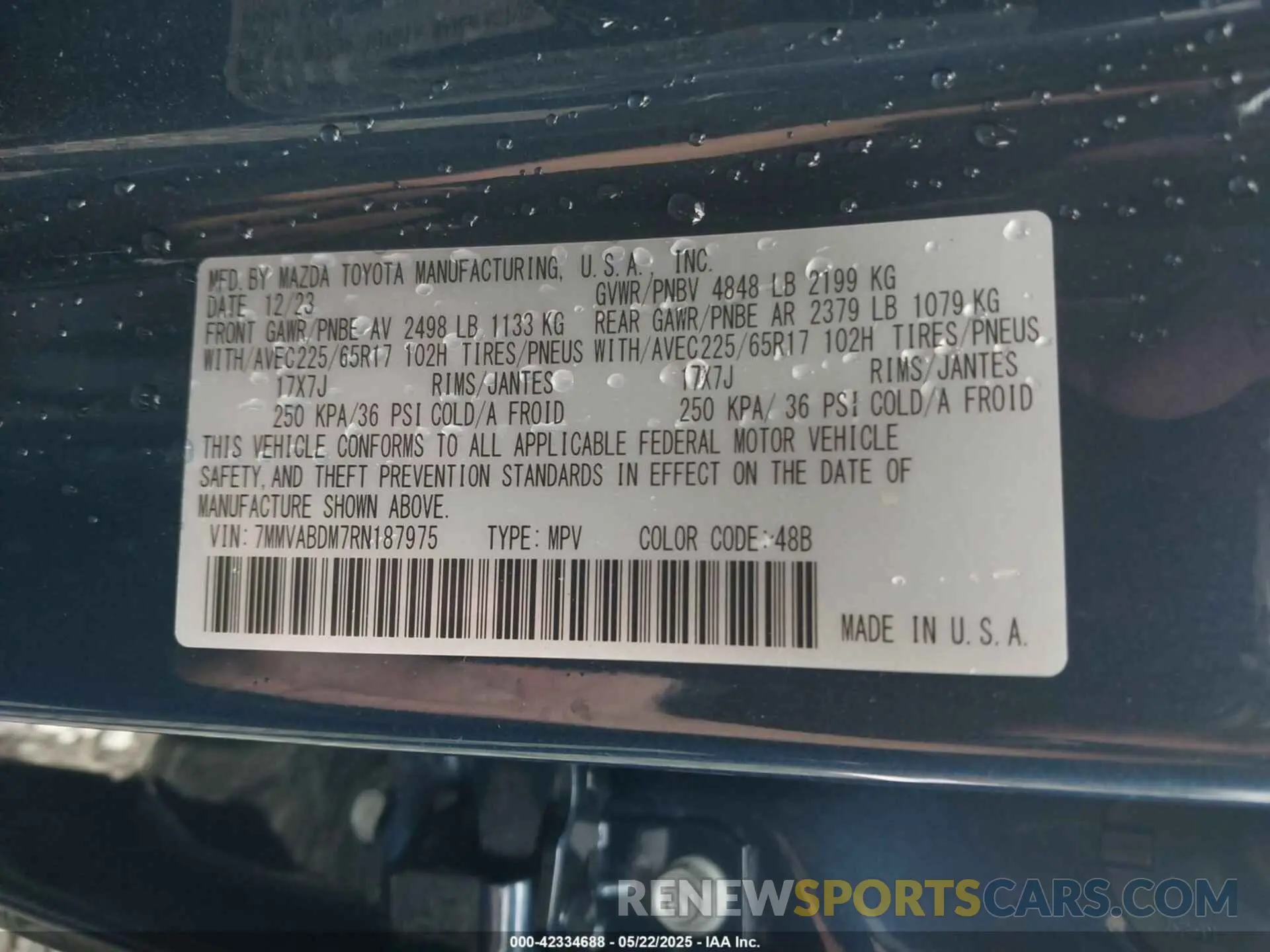 9 fotografías del automóvil dañado 7MMVABDM7RN187975 MAZDA CX-50 2024