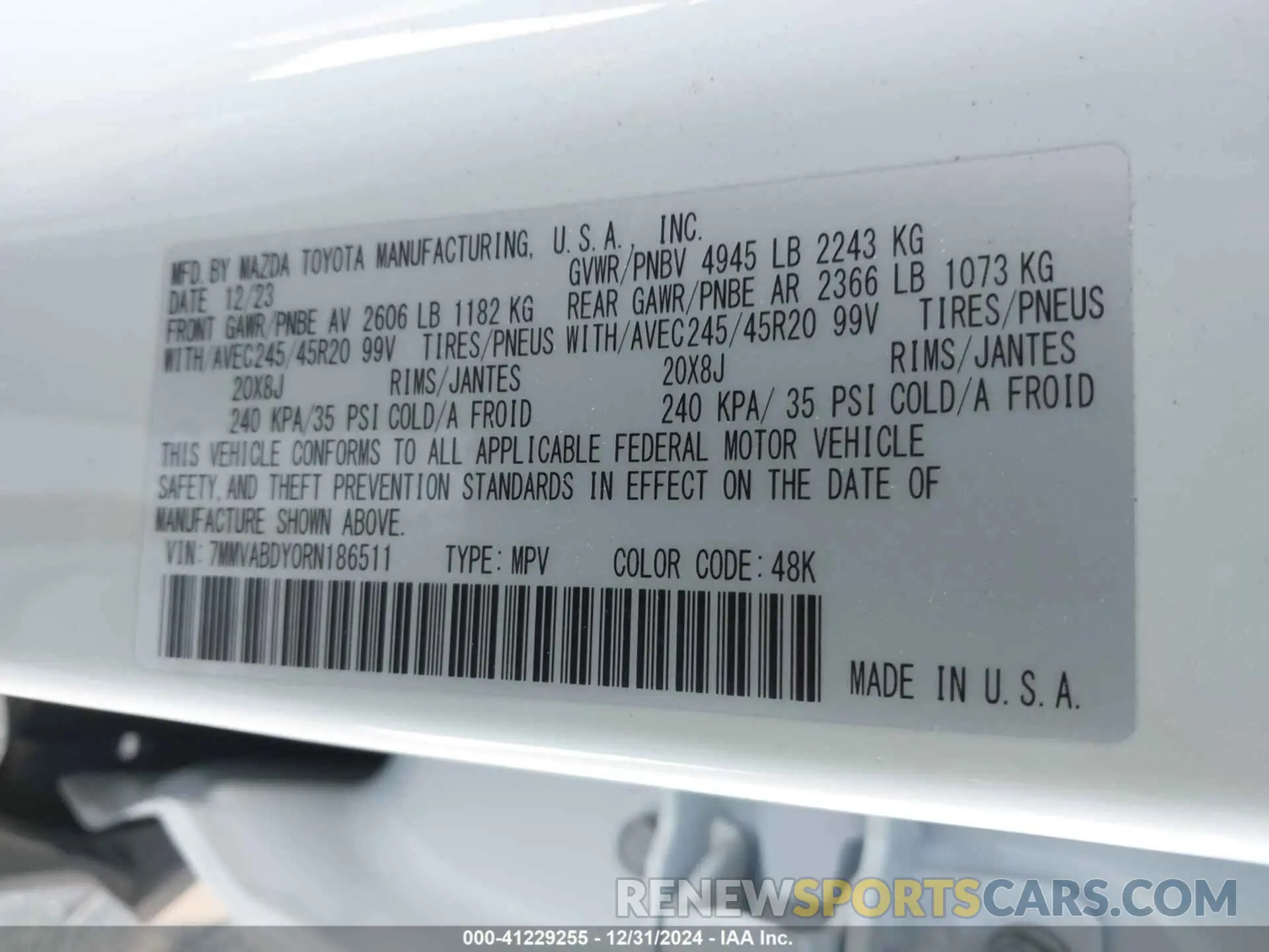 9 fotografías del automóvil dañado 7MMVABDY0RN186511 MAZDA CX-50 2024
