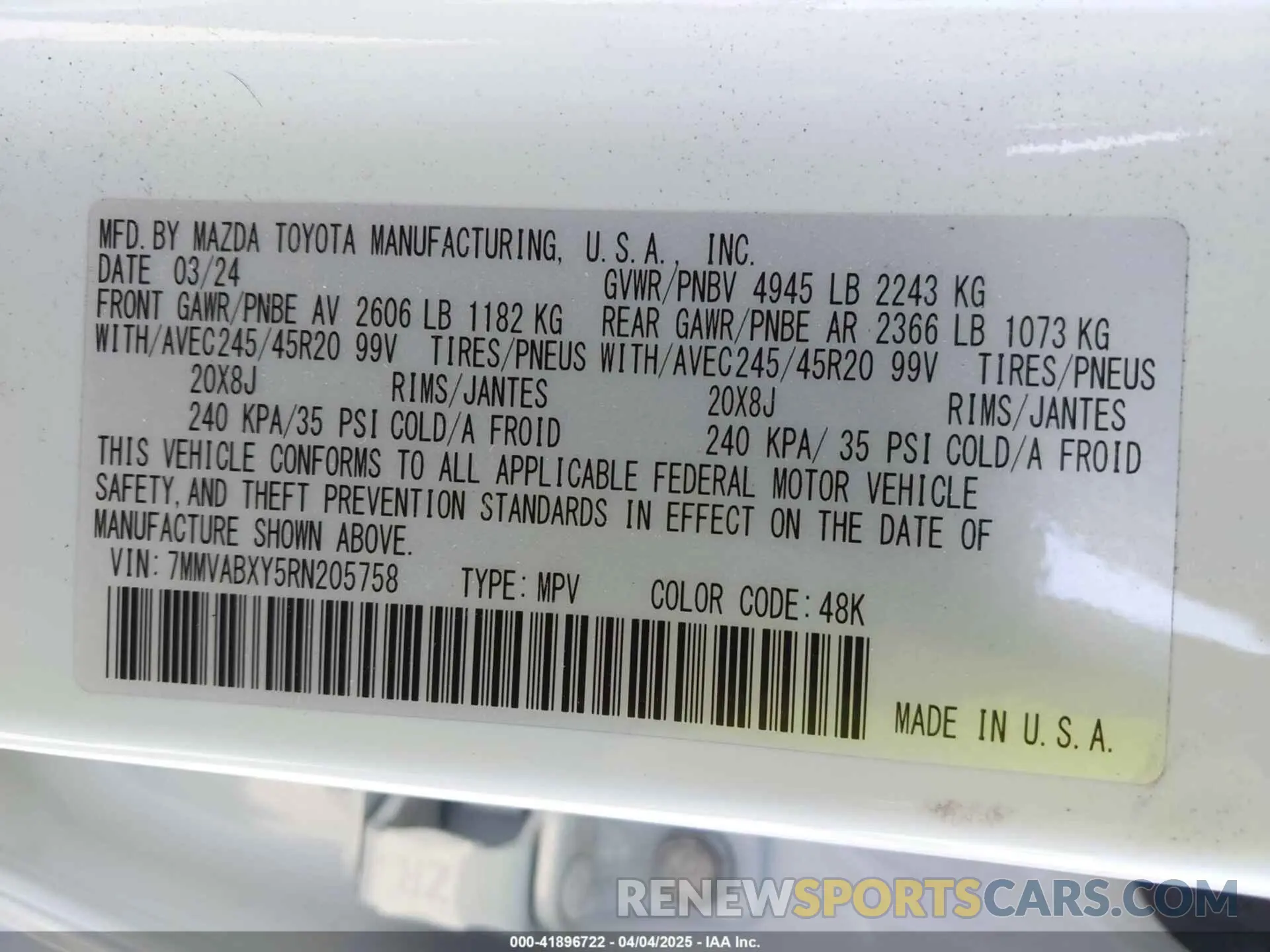 9 fotografías del automóvil dañado 7MMVABXY5RN205758 MAZDA CX-50 2024