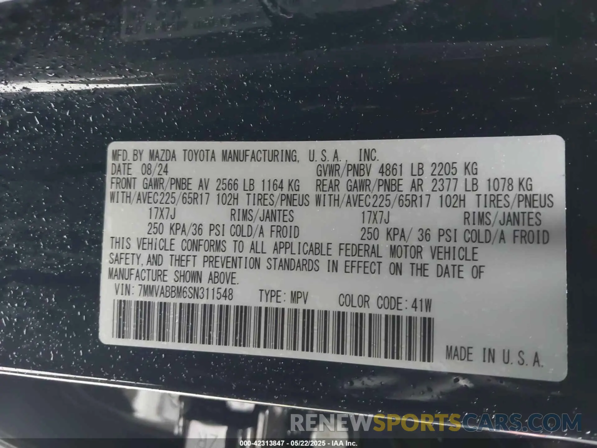 9 fotografías del automóvil dañado 7MMVABBM6SN311548 MAZDA CX-50 2025