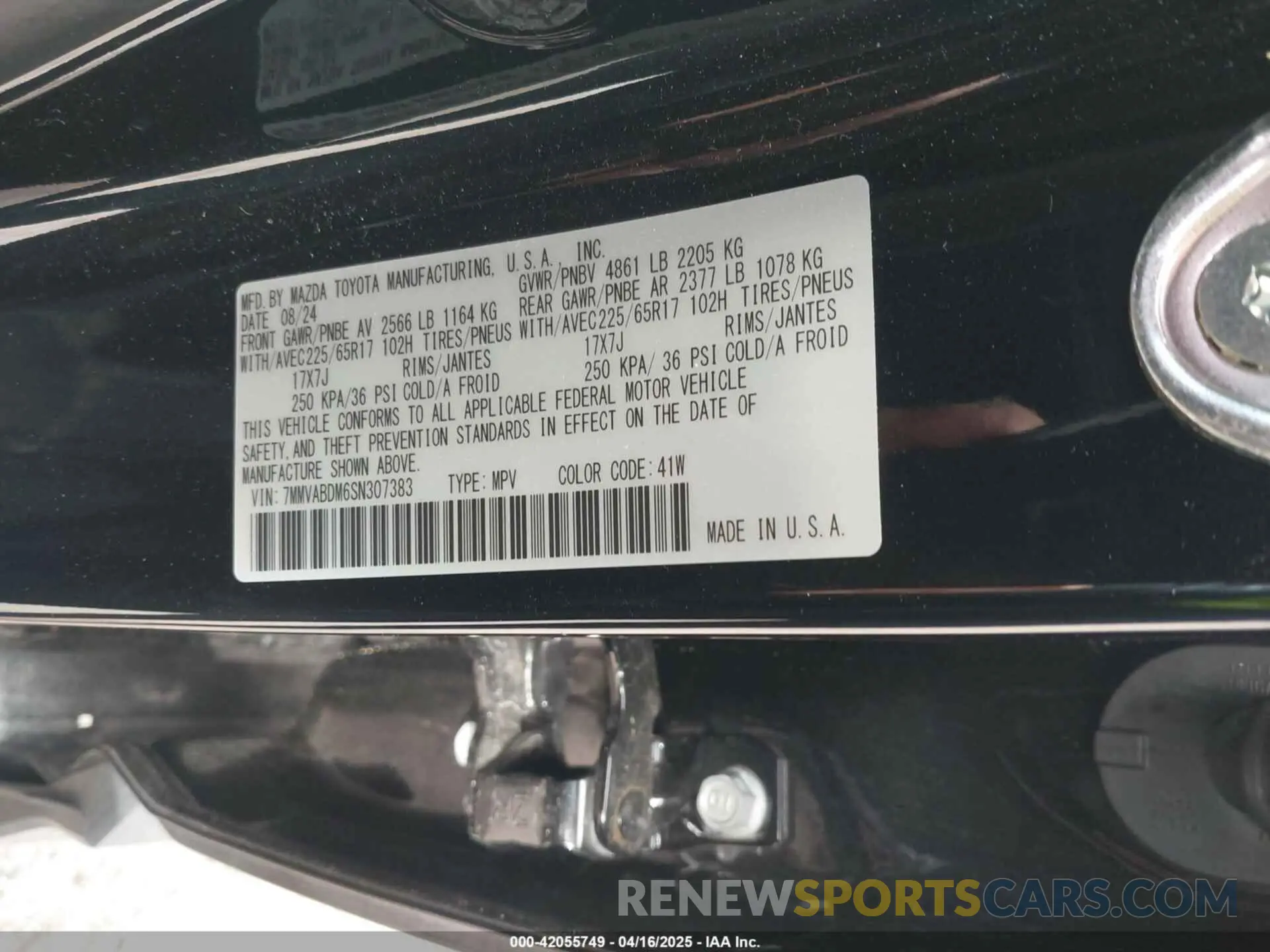 9 fotografías del automóvil dañado 7MMVABDM6SN307383 MAZDA CX-50 2025