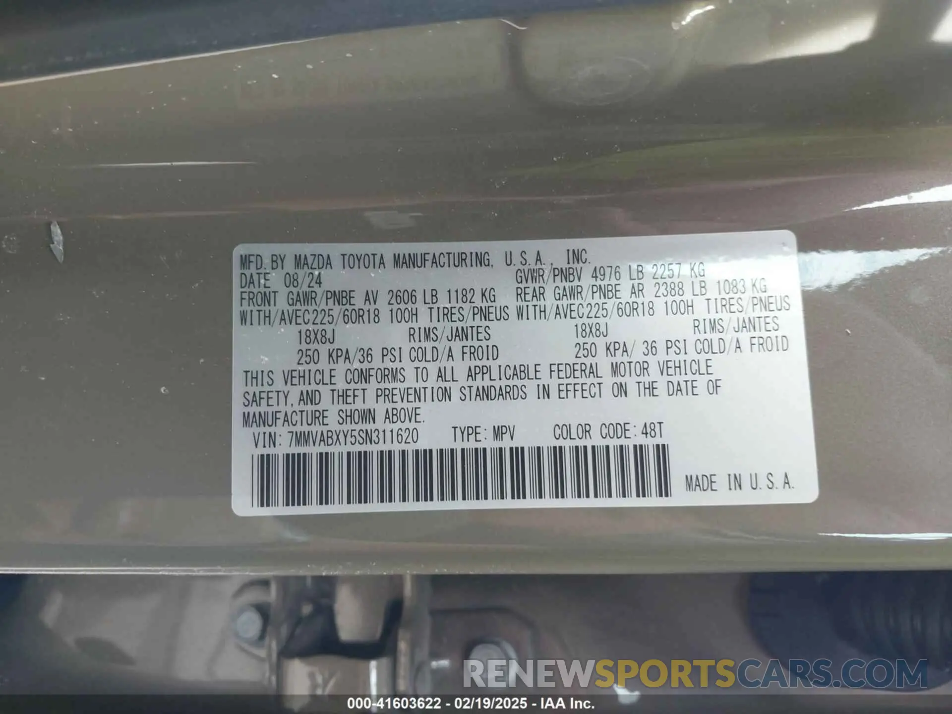 9 fotografías del automóvil dañado 7MMVABXY5SN311620 MAZDA CX-50 2025