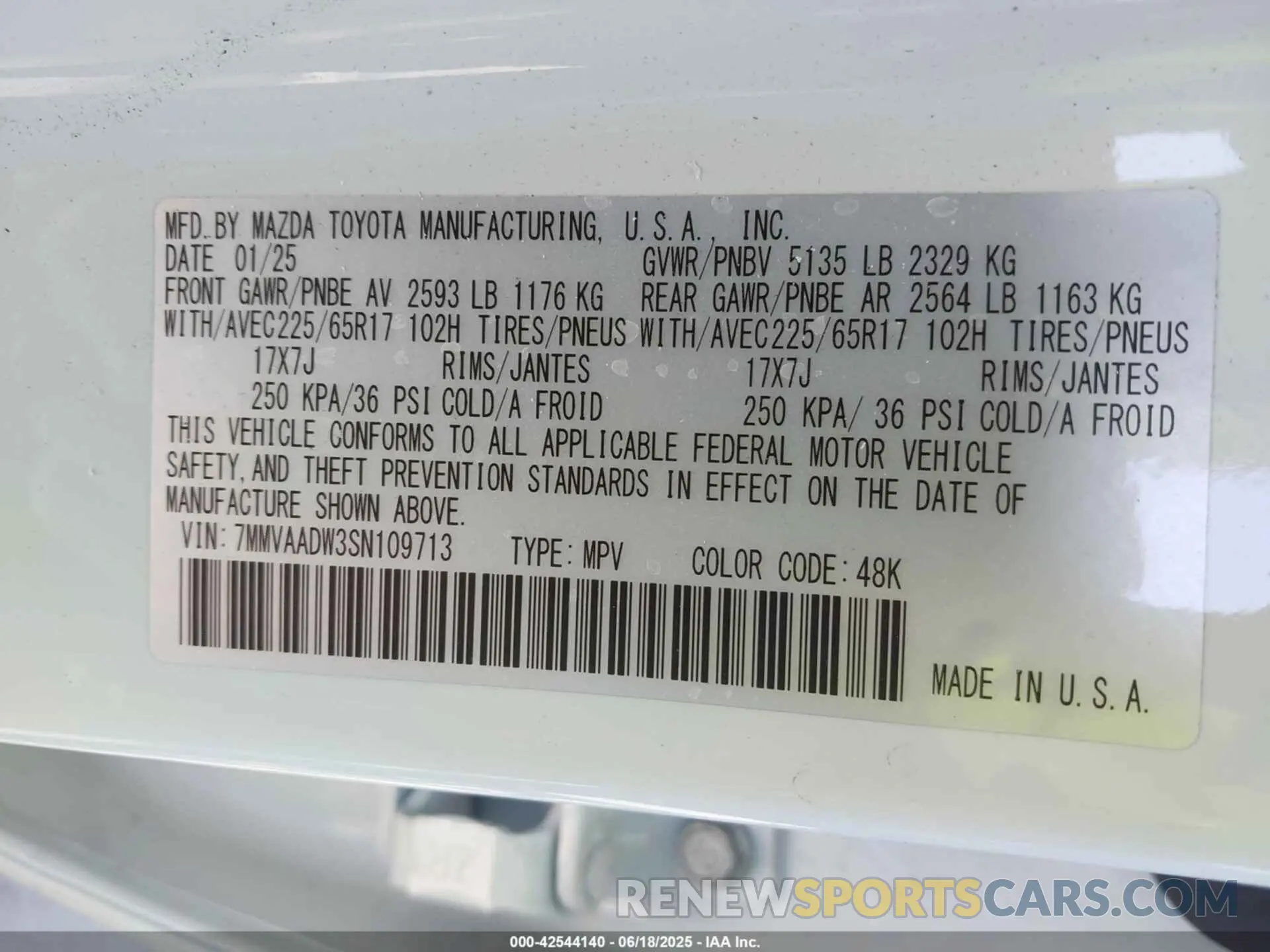 9 fotografías del automóvil dañado 7MMVAADW3SN109713 MAZDA CX-50 HYBRID 2025