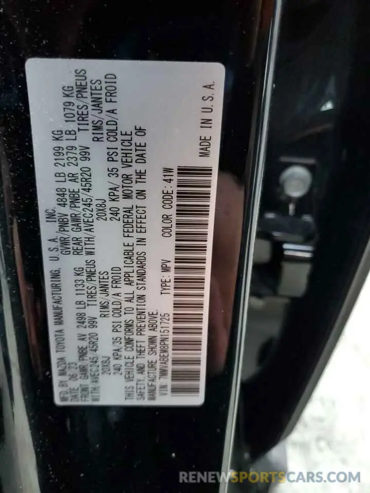 13 fotografías del automóvil dañado 7MMVABEM8PN151725 MAZDA CX-50 PREM 2023