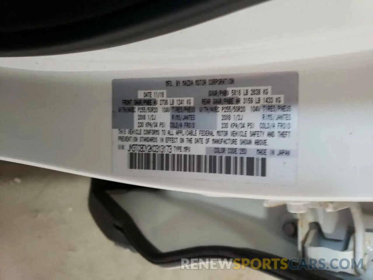 13 fotografías del automóvil dañado JM3TCBDY2K0313173 MAZDA CX-9 2019