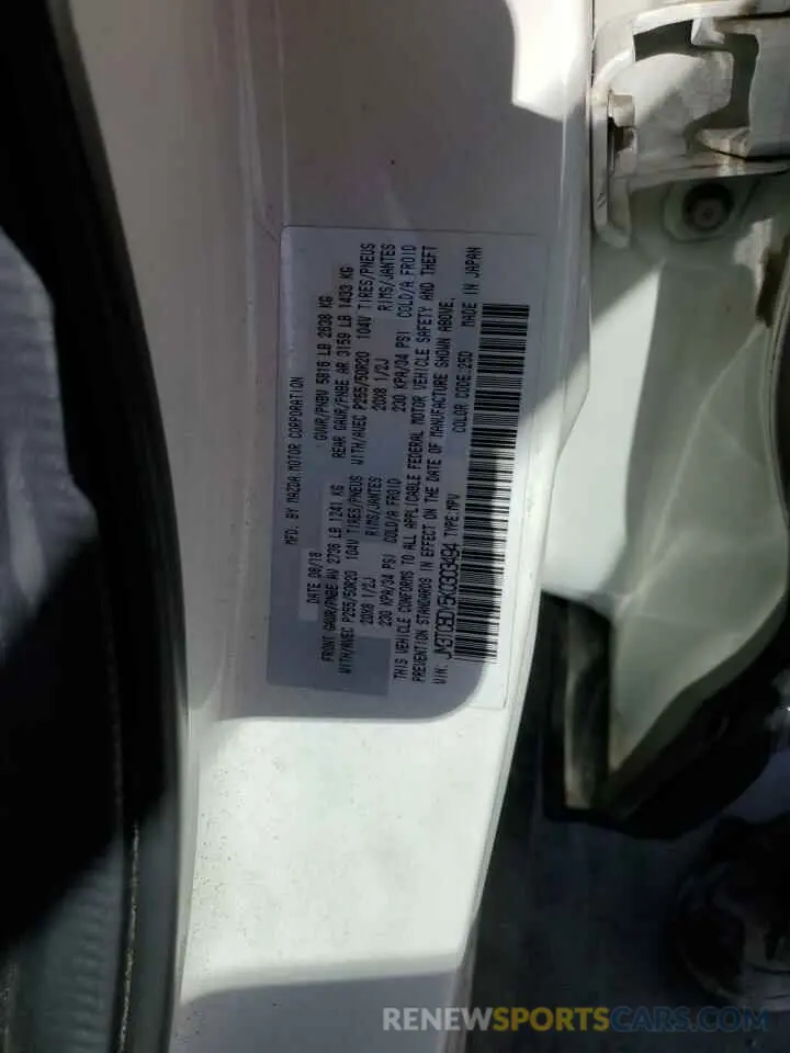 13 fotografías del automóvil dañado JM3TCBDY5K0303494 MAZDA CX-9 2019