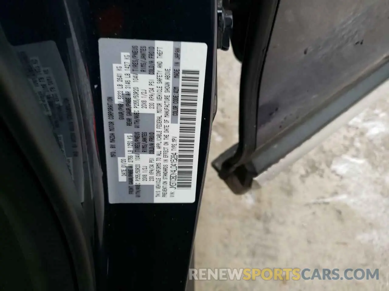 14 fotografías del automóvil dañado JM3TCBDY4L0415284 MAZDA CX-9 2020
