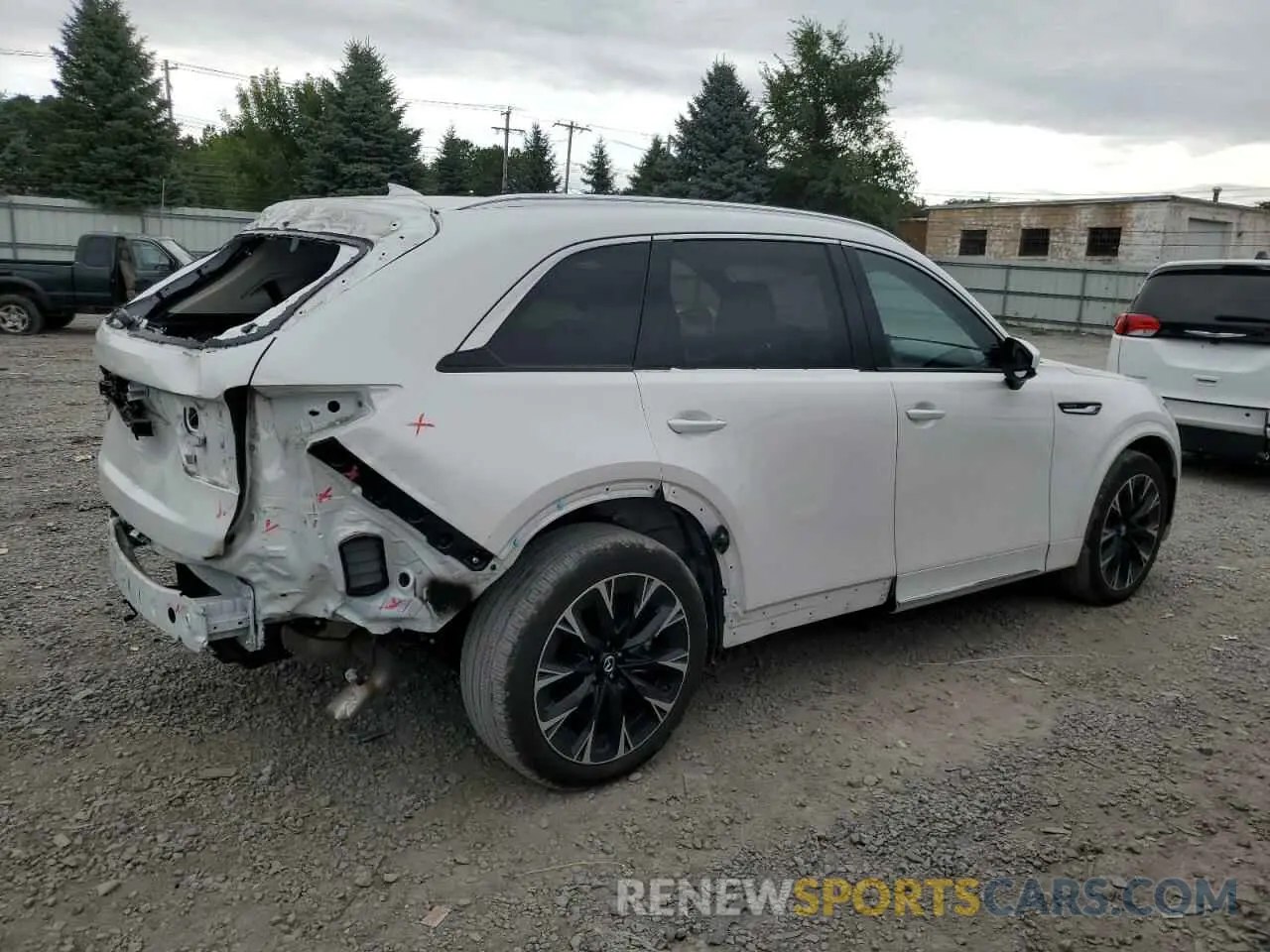 3 fotografías del automóvil dañado JM3KK1HC3R1115570 MAZDA CX-90 2024