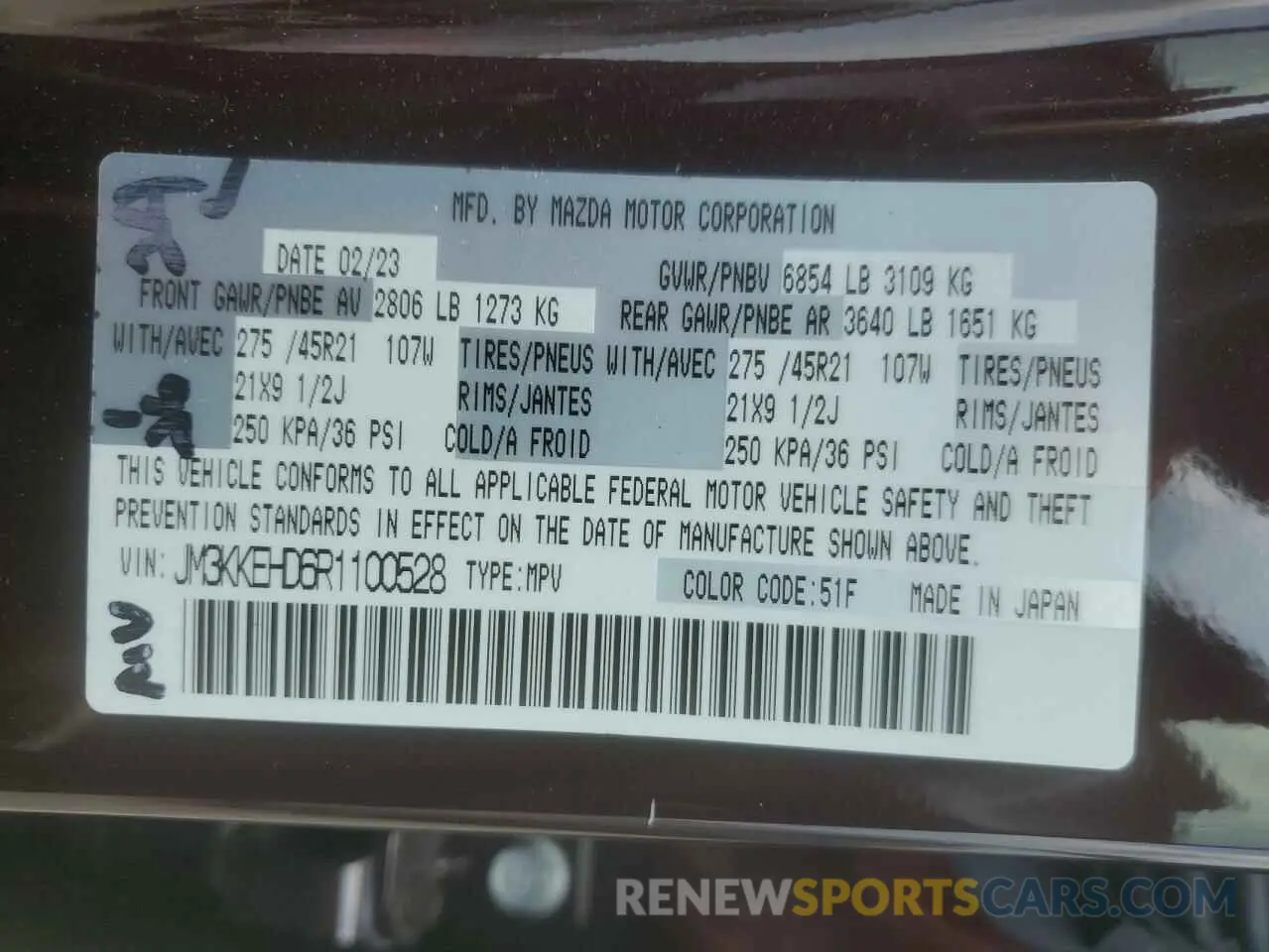 13 fotografías del automóvil dañado JM3KKEHD6R1100528 MAZDA CX-90 2024