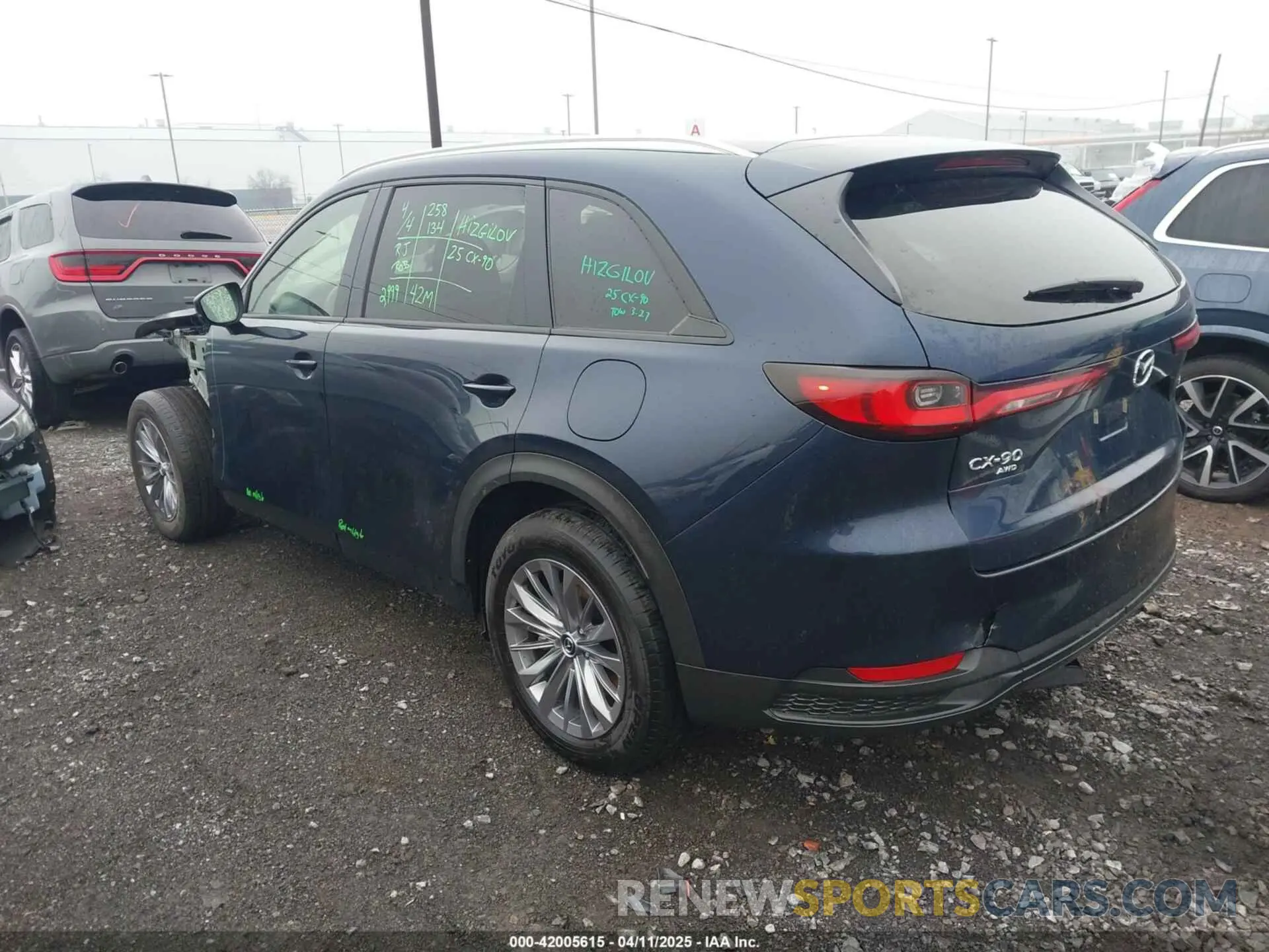 3 fotografías del automóvil dañado JM3KKBHD5S1197029 MAZDA CX-90 2025