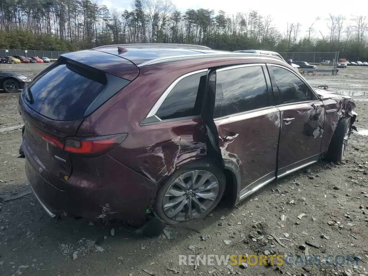 3 fotografías del automóvil dañado JM3KKDHD0R1188261 MAZDA CX-90 PREM 2024