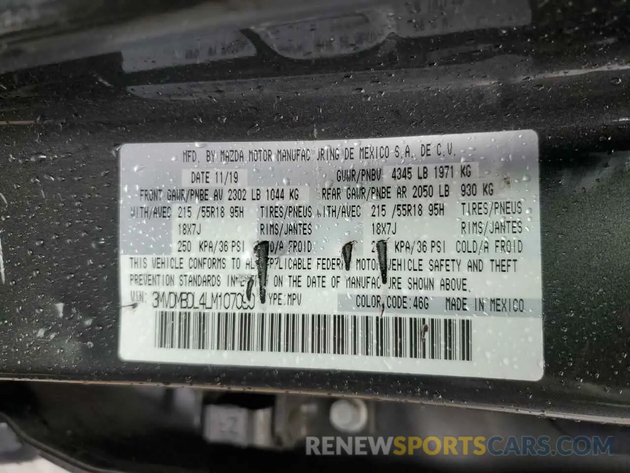 13 fotografías del automóvil dañado 3MVDMBDL4LM107090 MAZDA CX30 2020